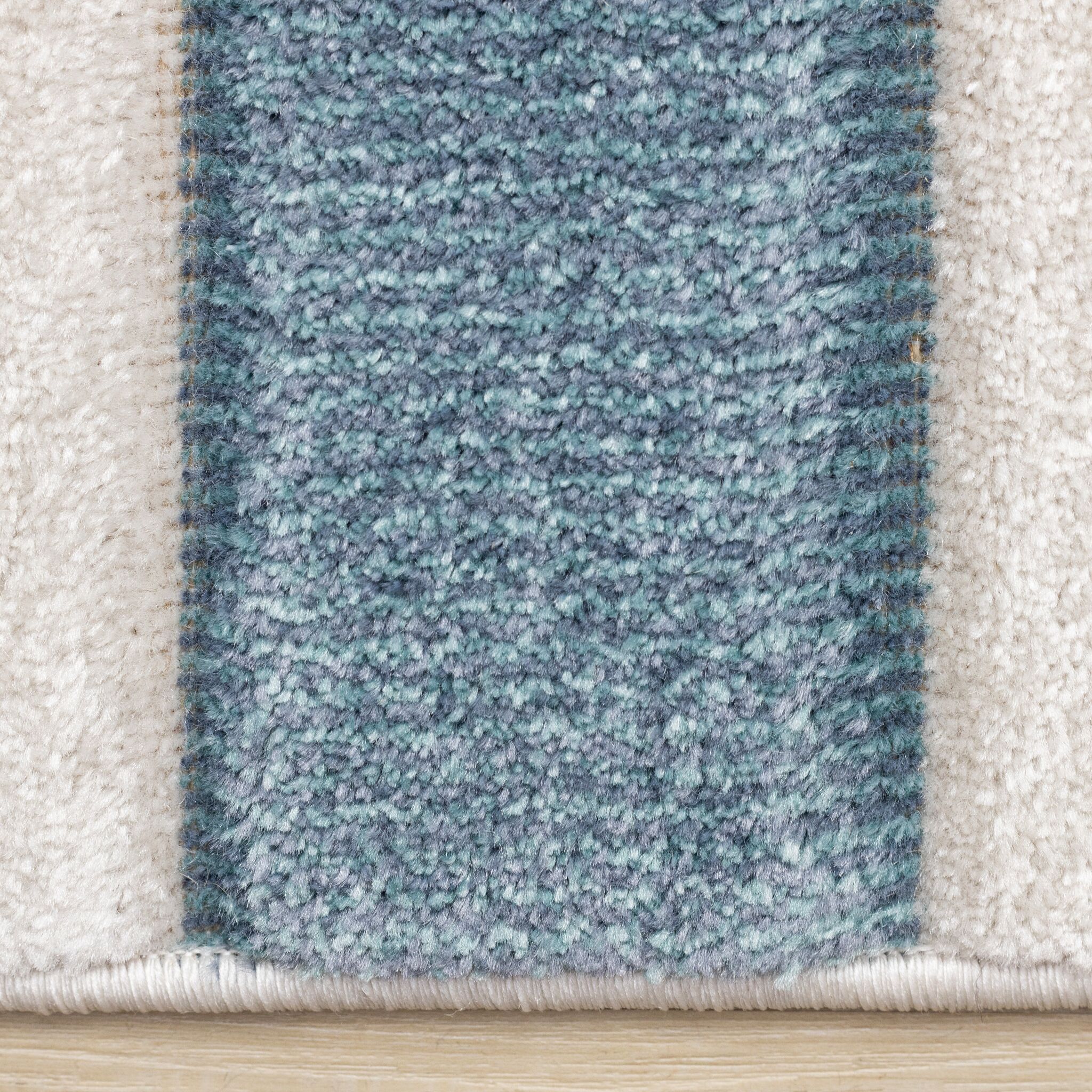 Ocean Blocks 6'7" x 9'6" Banded Rectangle Area Rug - Blue, White