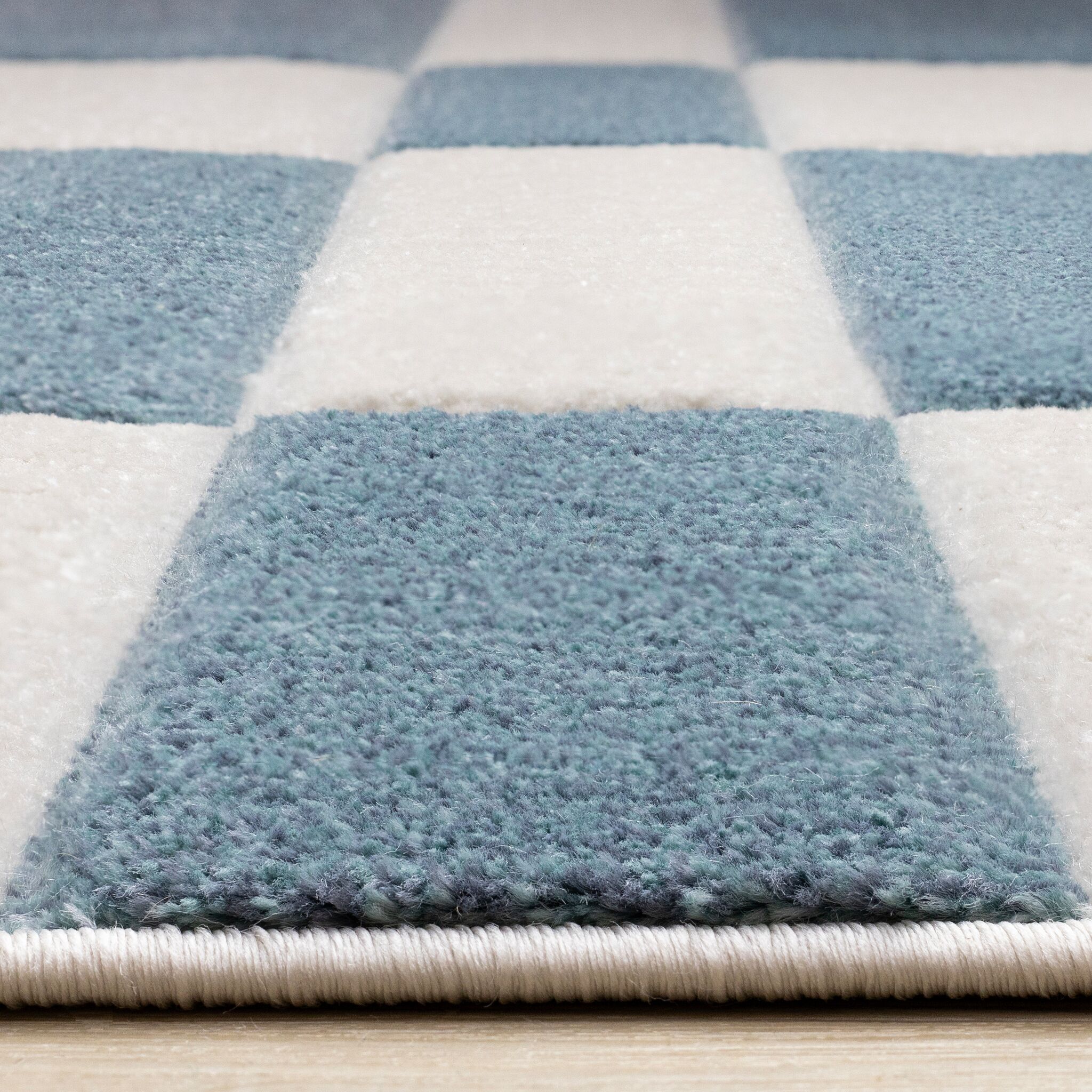 Ocean Blocks 5'3" x 7'7" Banded Rectangle Area Rug - Blue, White