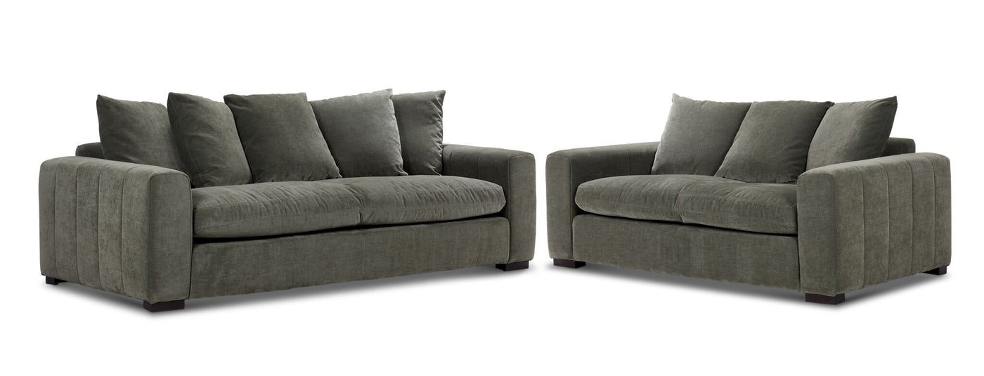 Frazer Sofa and Loveseat Set - Forest Green