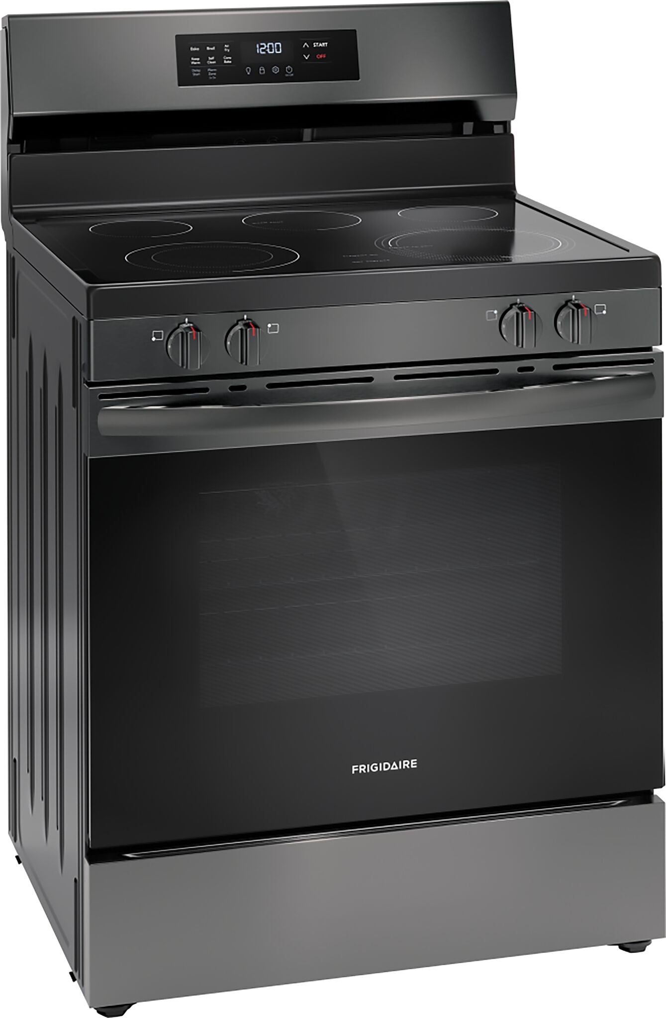 Frigidaire Black Stainless Steel Electric Freestanding Range with Air Fry (5.3 Cu. Ft.) - FCRE308CAD