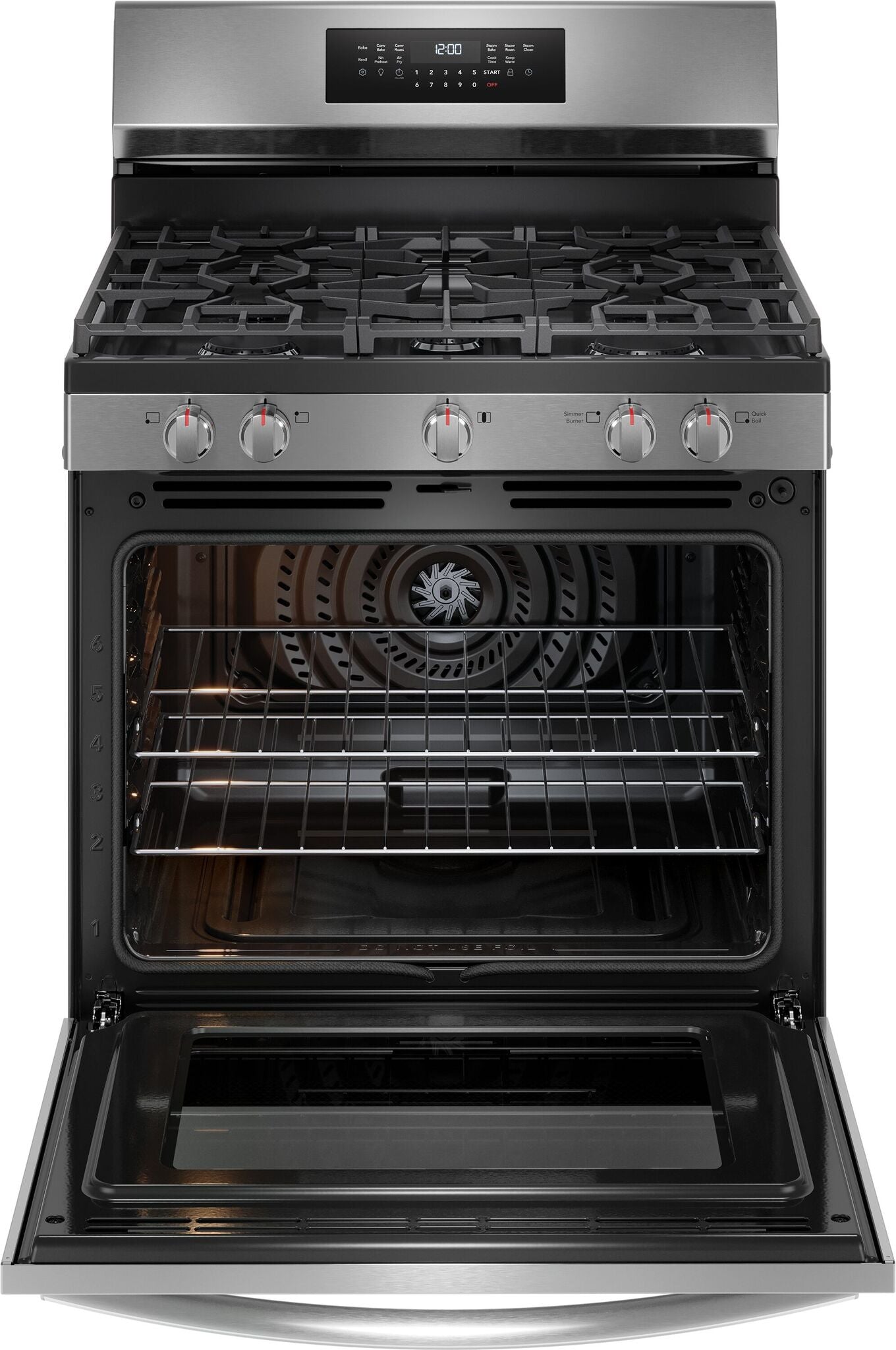 Frigidaire Gallery Smudge-Proof™ Stainless Steel 30" Rear Control Gas Range with Air Fry (5.1 Cu. Ft.) - GCRG3059BF