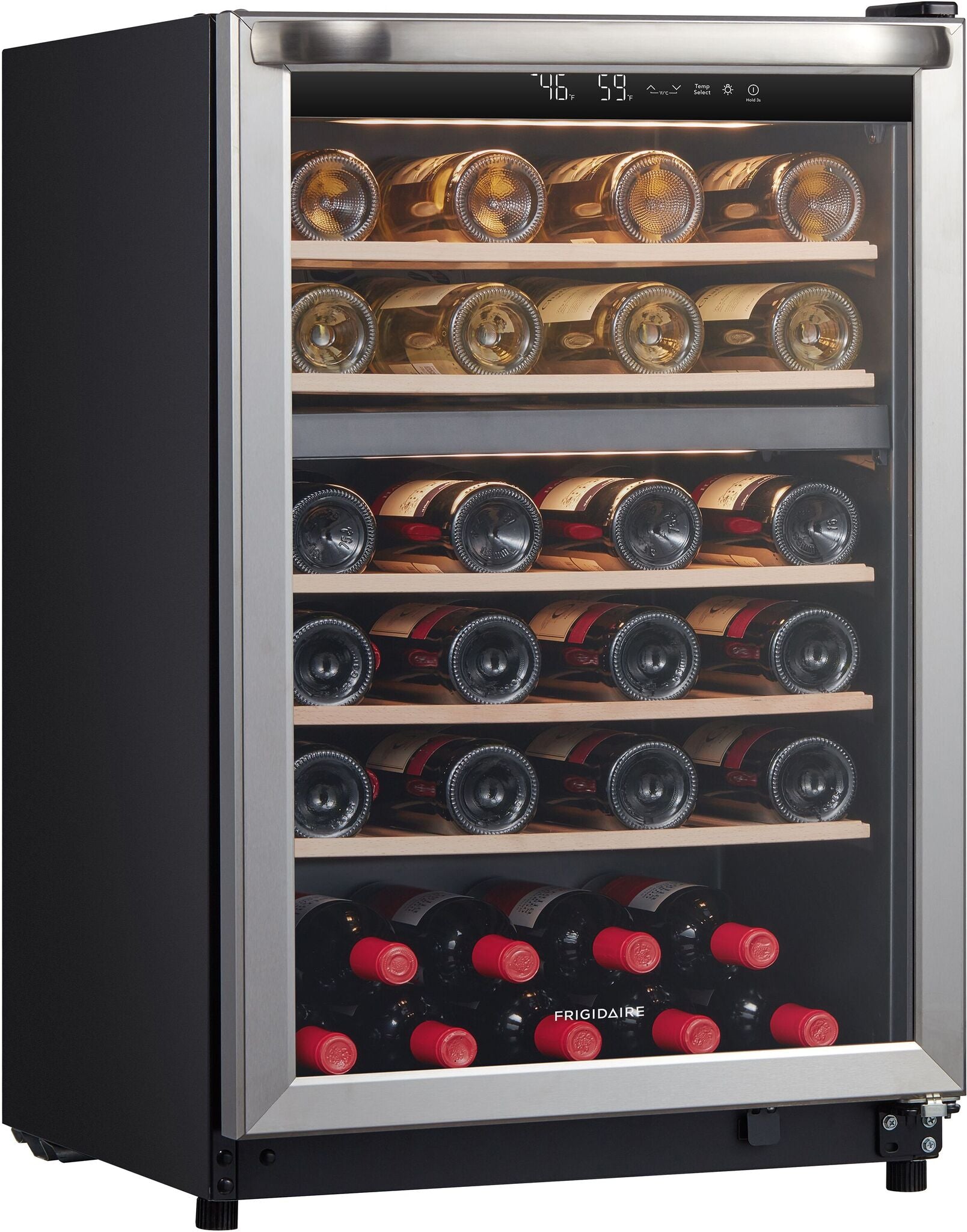 Frigidaire 22" 4.4 Cu. Ft. Stainless Steel Two-Zone Wine Cooler - FRWE4626AS