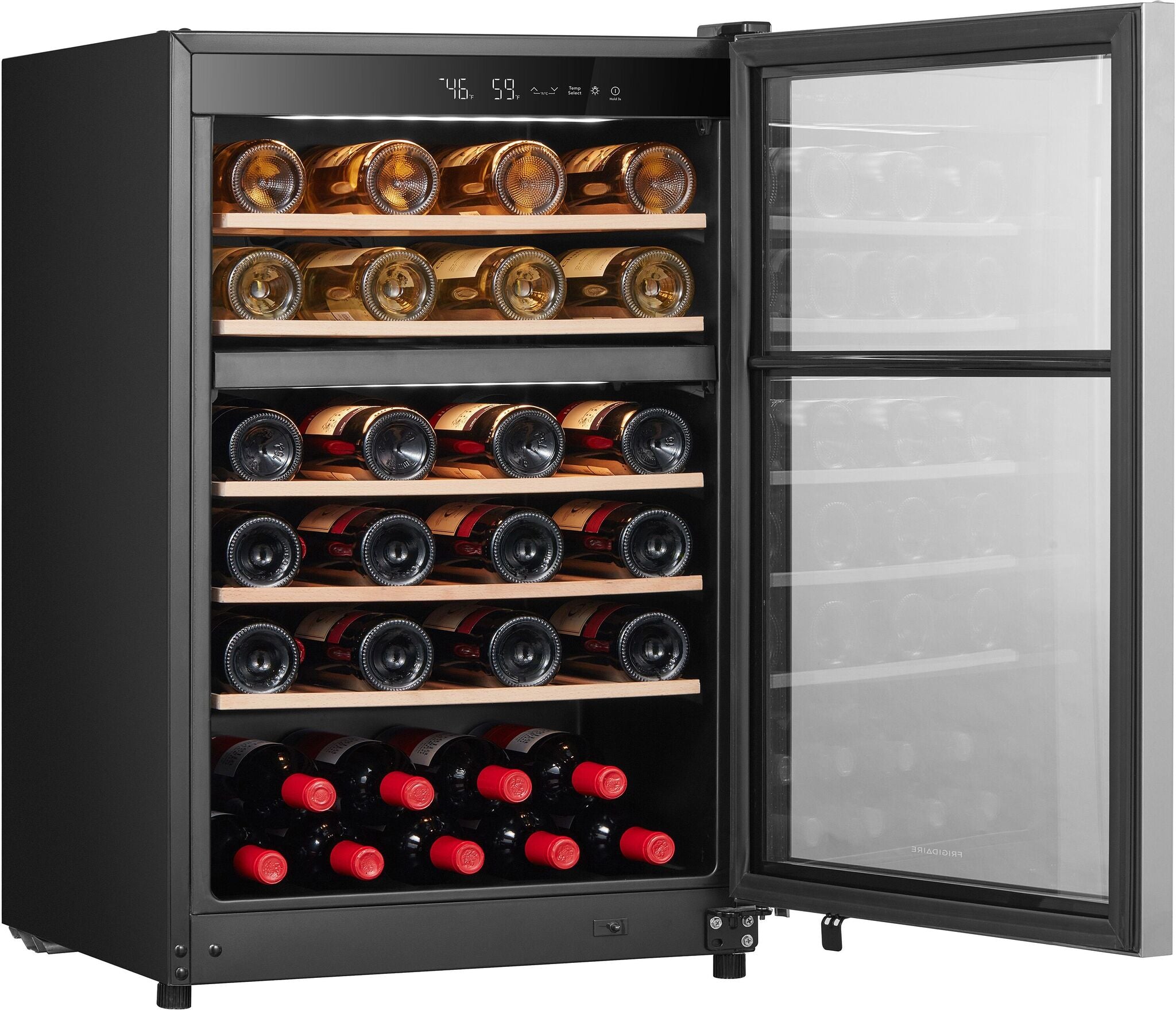 Frigidaire 22" 4.4 Cu. Ft. Stainless Steel Two-Zone Wine Cooler - FRWE4626AS