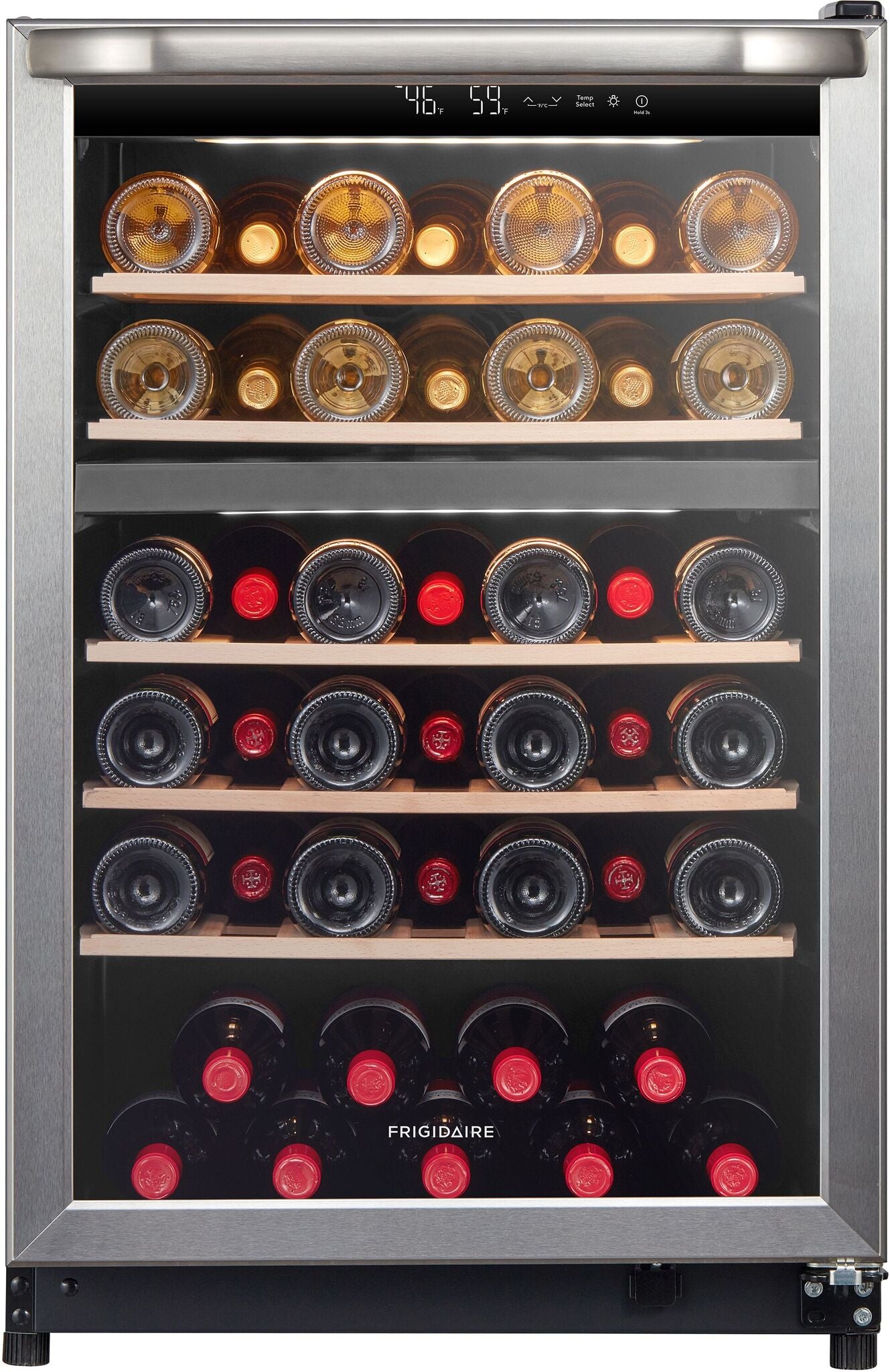 Frigidaire 22" 4.4 Cu. Ft. Stainless Steel Two-Zone Wine Cooler - FRWE4626AS