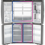 GE Profile 35.75" 28.4 Cu. Ft. Stainless Steel 4-Door French Door Refrigerator - PAD28BYTFS