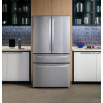 GE Profile 35.75" 28.7 Cu. Ft. Fingerprint Resistant Stainless Steel 4-door French Door Refrigerator - PGE29BYTFS