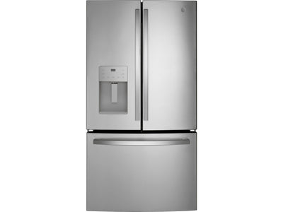 GE 35.75" 20.6 Cu. Ft. Fingerprint Resistant Stainless Steel Counter-Depth French Door Refrigerator with Energy Star - GYE21JYMFS