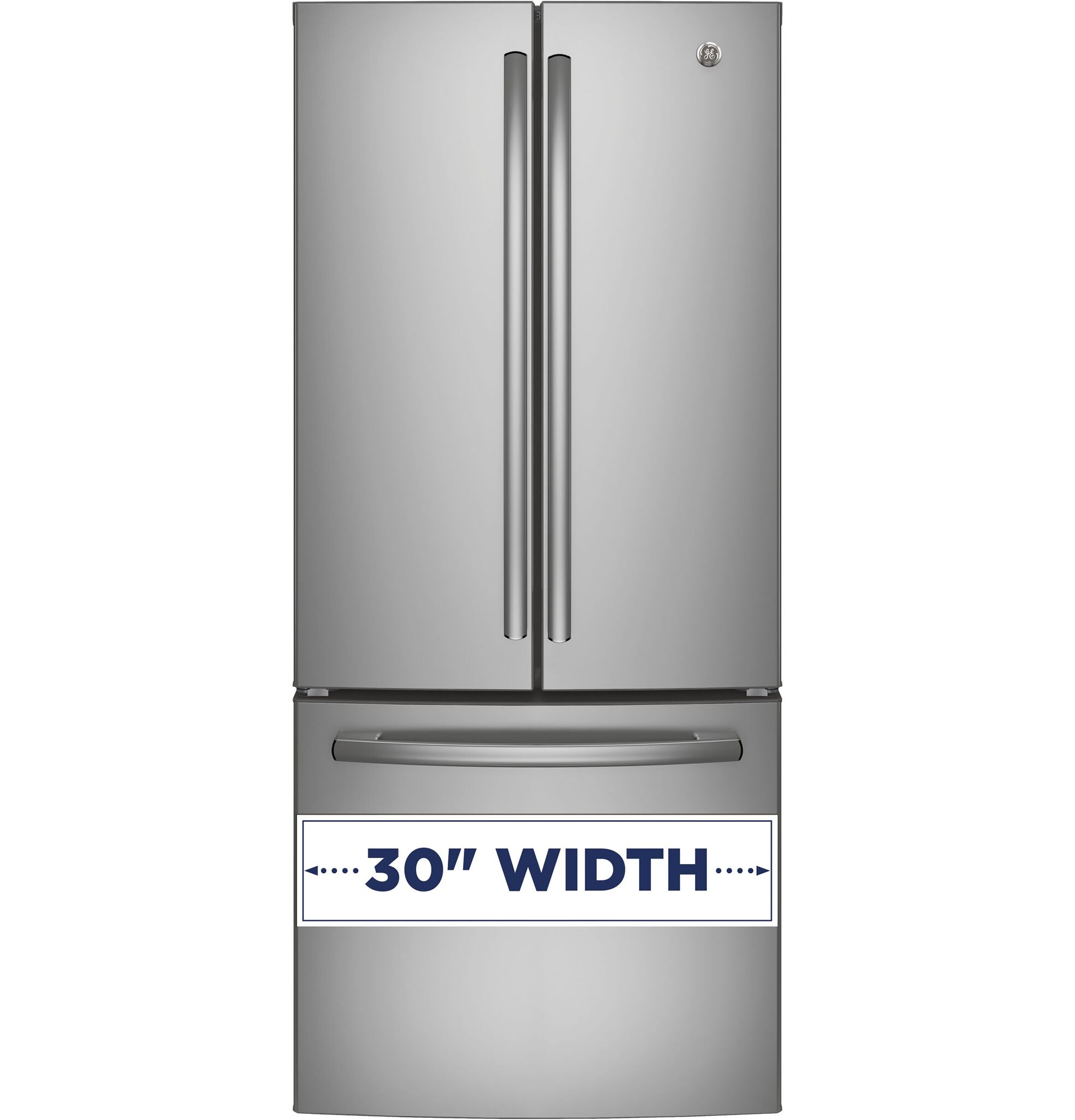 GE 30" 20.8 Cu. Ft. Fingerprint Resistant Stainless French Door Refrigerator - GNE21DYRKFS--
