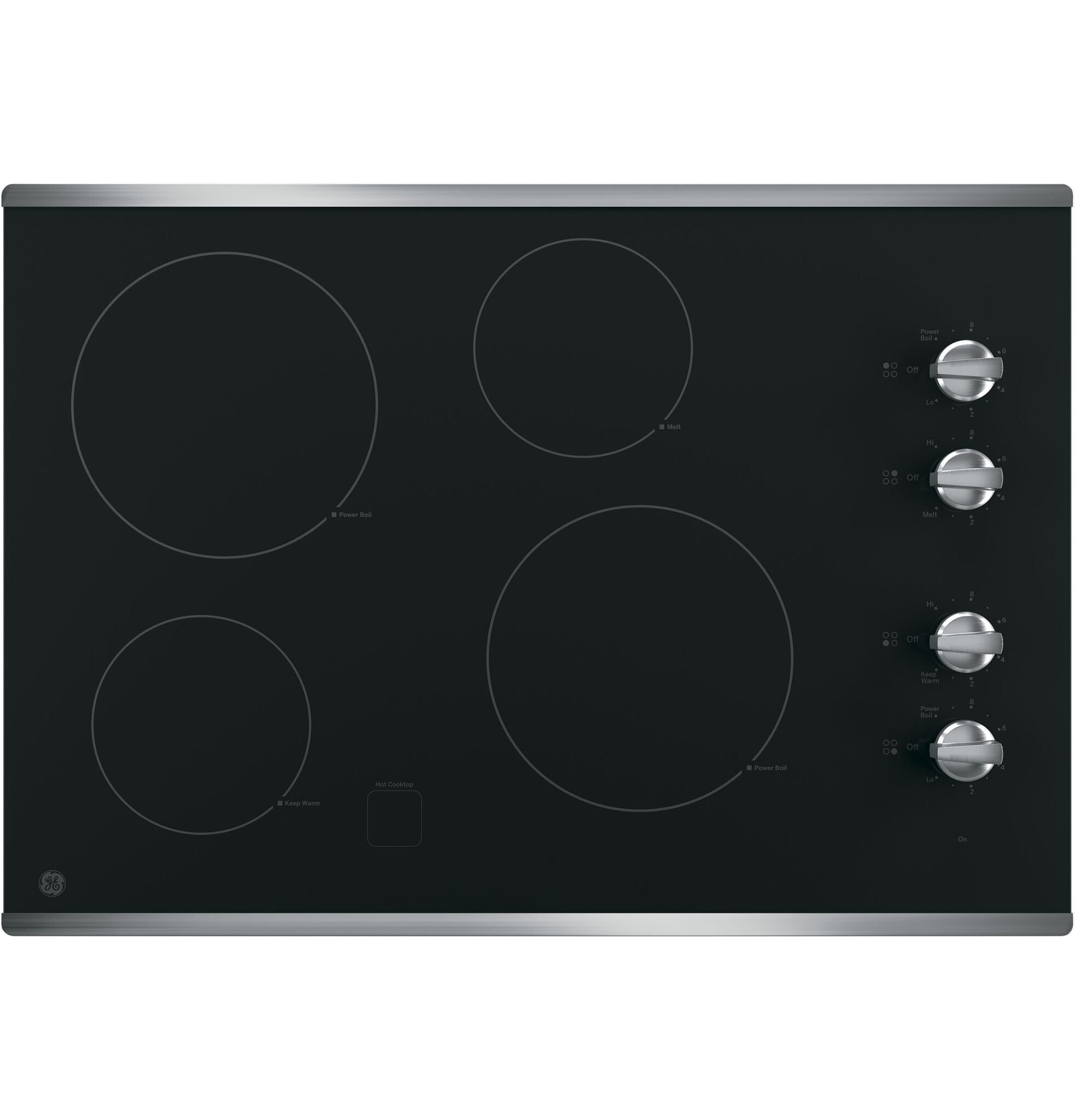 GE Stainless Steel 30" Knob Control Electric Cooktop - JP3030SWSS