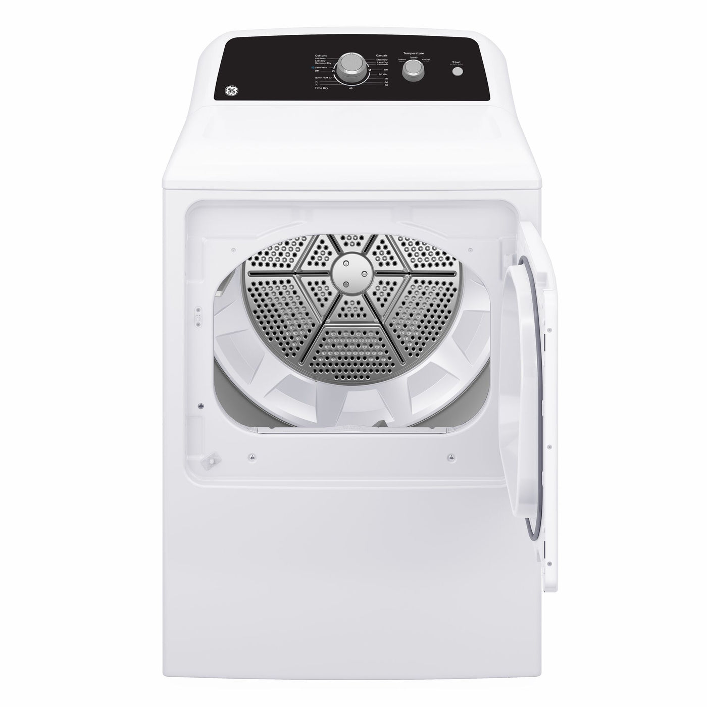 GE White Top Load Washer (4.4 Cu Ft.) & Electric Dryer with SaniFresh Cycle (6.2 cu.ft.) - GTW334BMRWS/GTX34EBMRWS