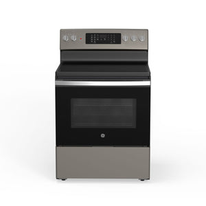 GE Slate Freestanding Electric Convection Range with No-Preheat Air Fry (5.0 Cu. Ft.) - JCB840ETES