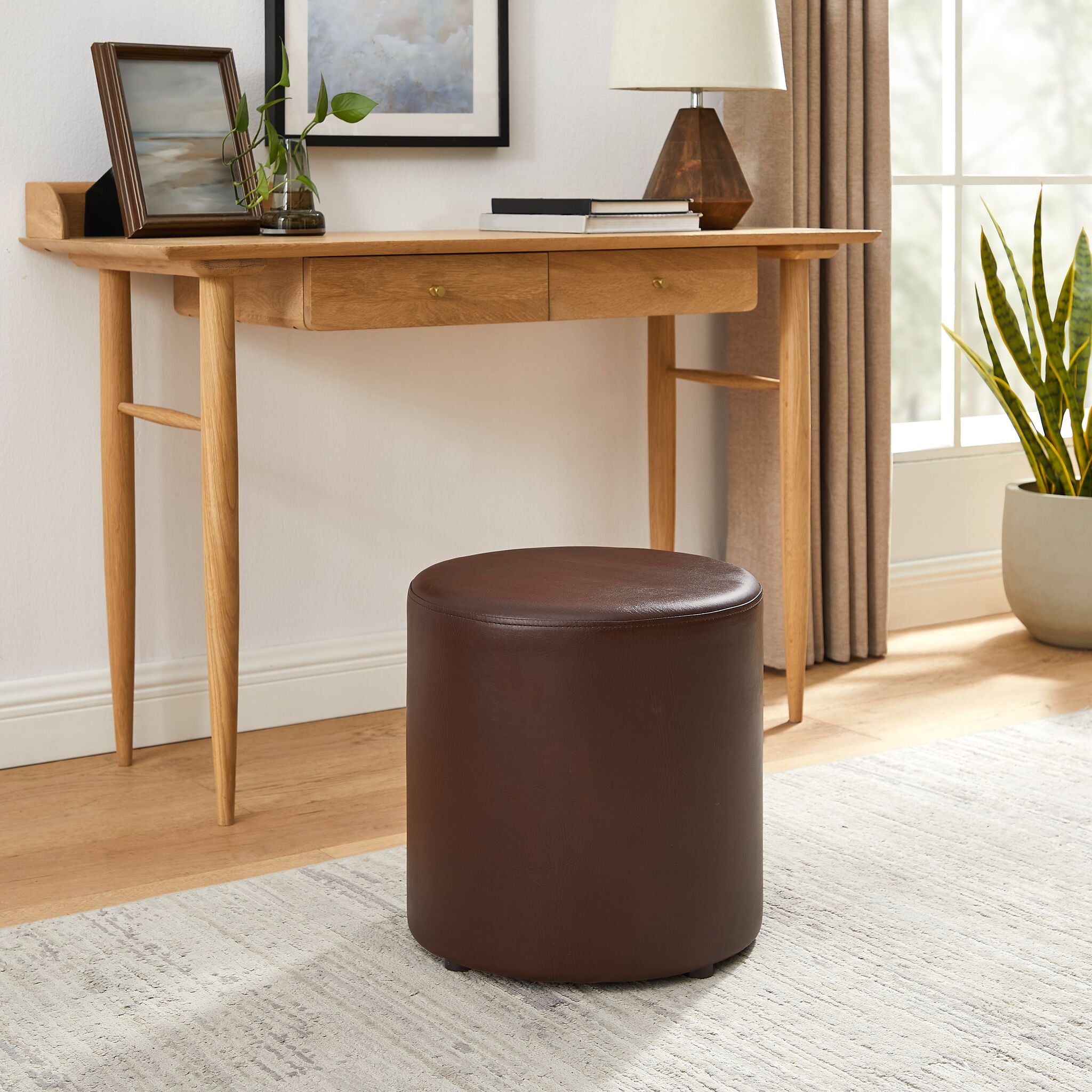 Ganache Ottoman - Dark Brown