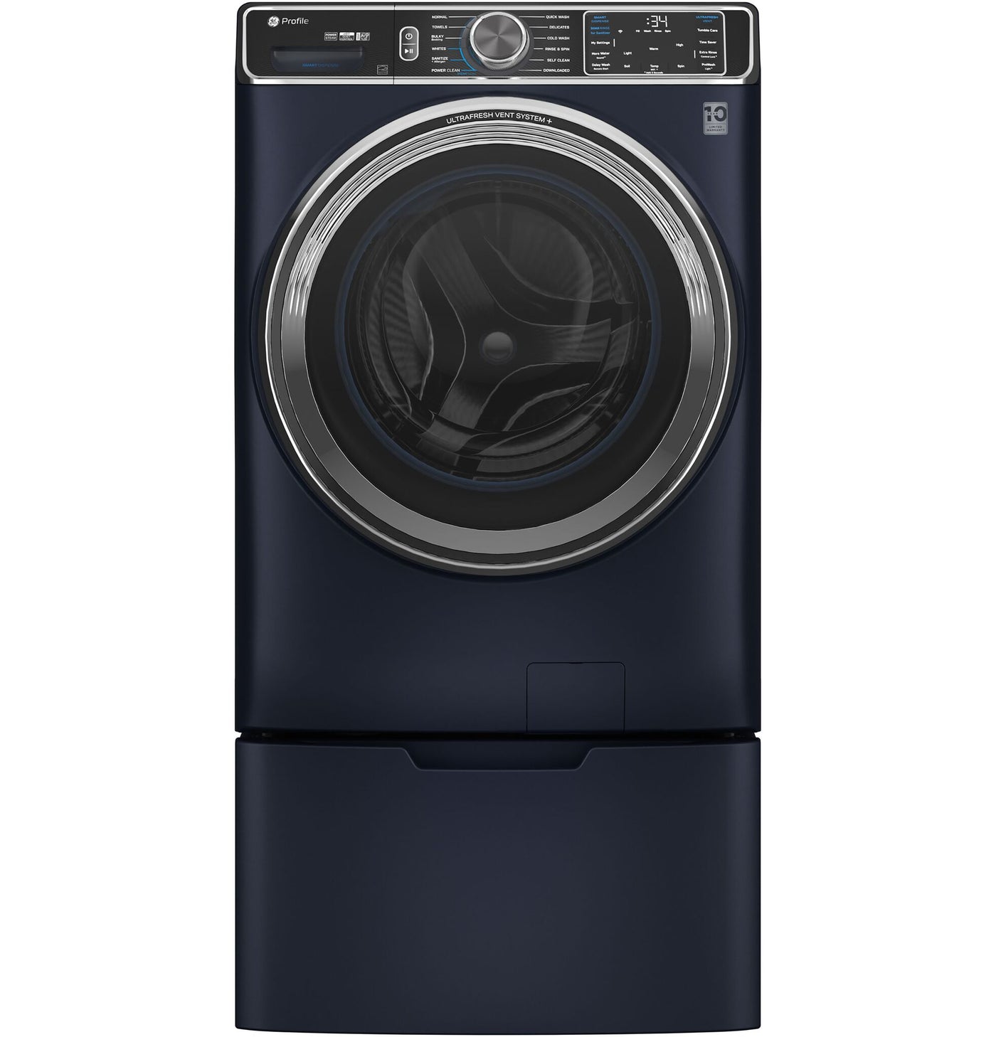 GE Profile Blue Sapphire Smart Steam Front Load Washer with SmartDispense (6.1 cu. ft) - PFW870SPVRS