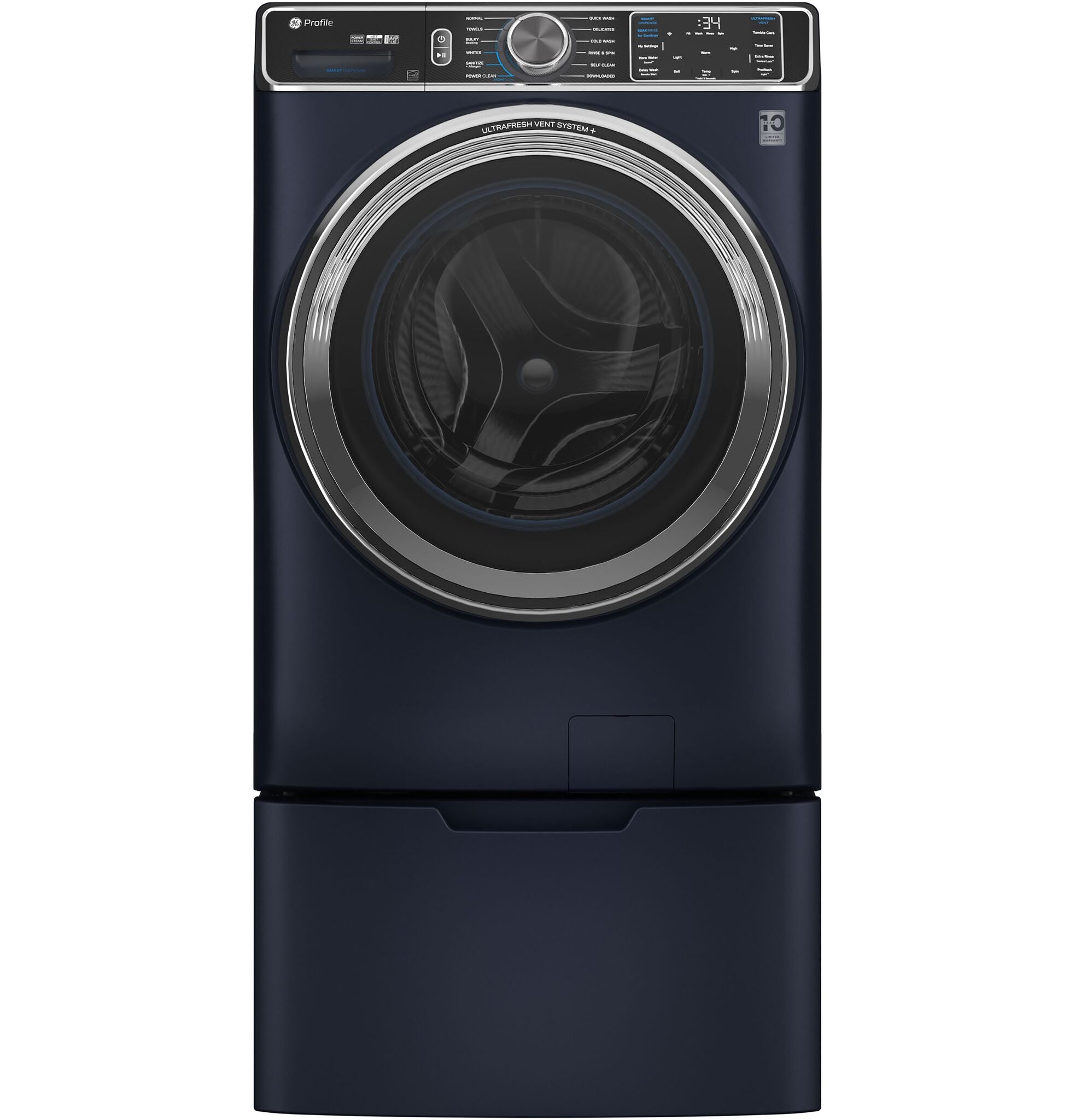GE Profile Blue Sapphire Smart Steam Front Load Washer with SmartDispense (6.1 cu. ft) - PFW870SPVRS