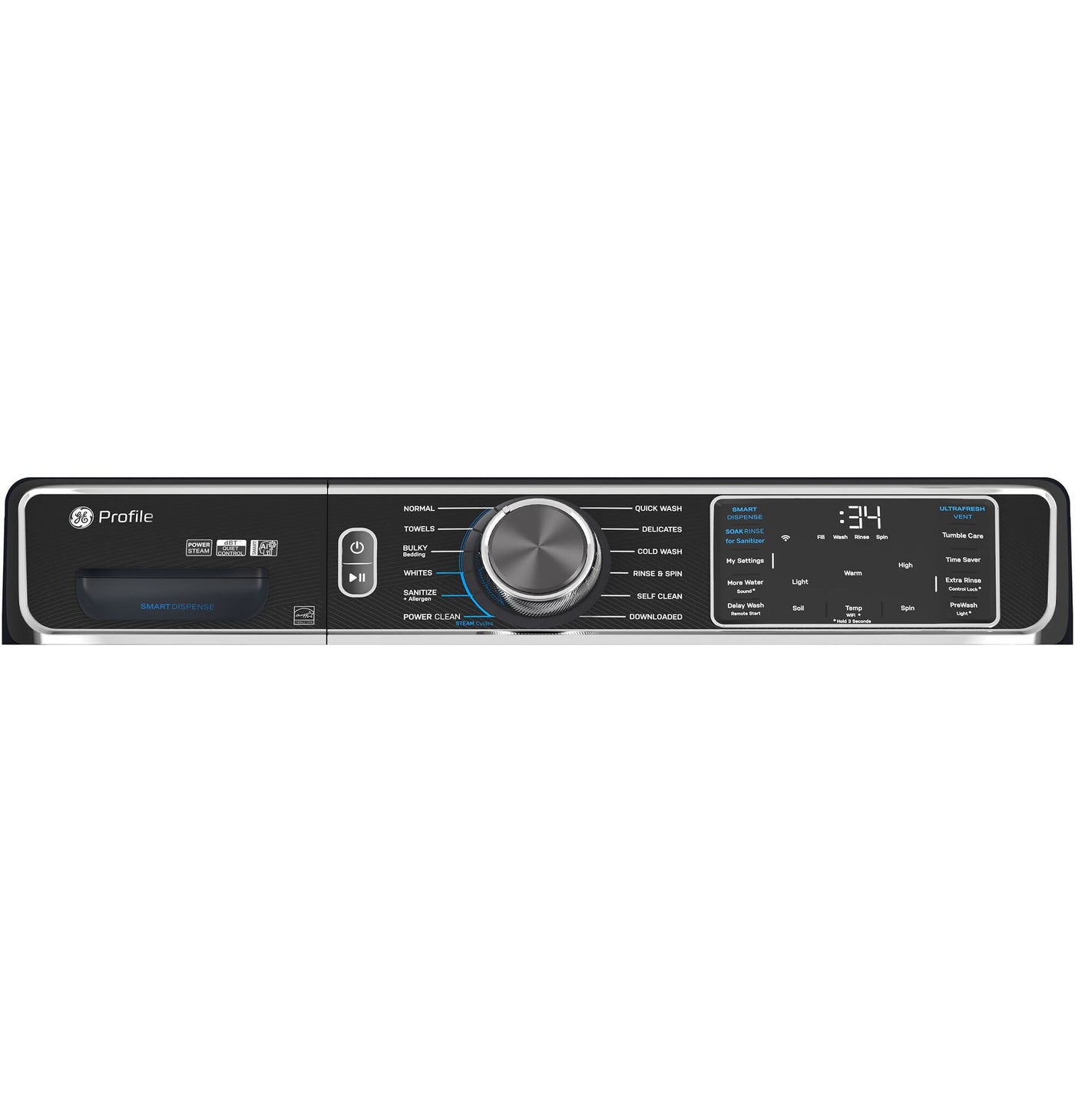 GE Profile Blue Sapphire Smart Steam Front Load Washer with SmartDispense (6.1 cu. ft) - PFW870SPVRS