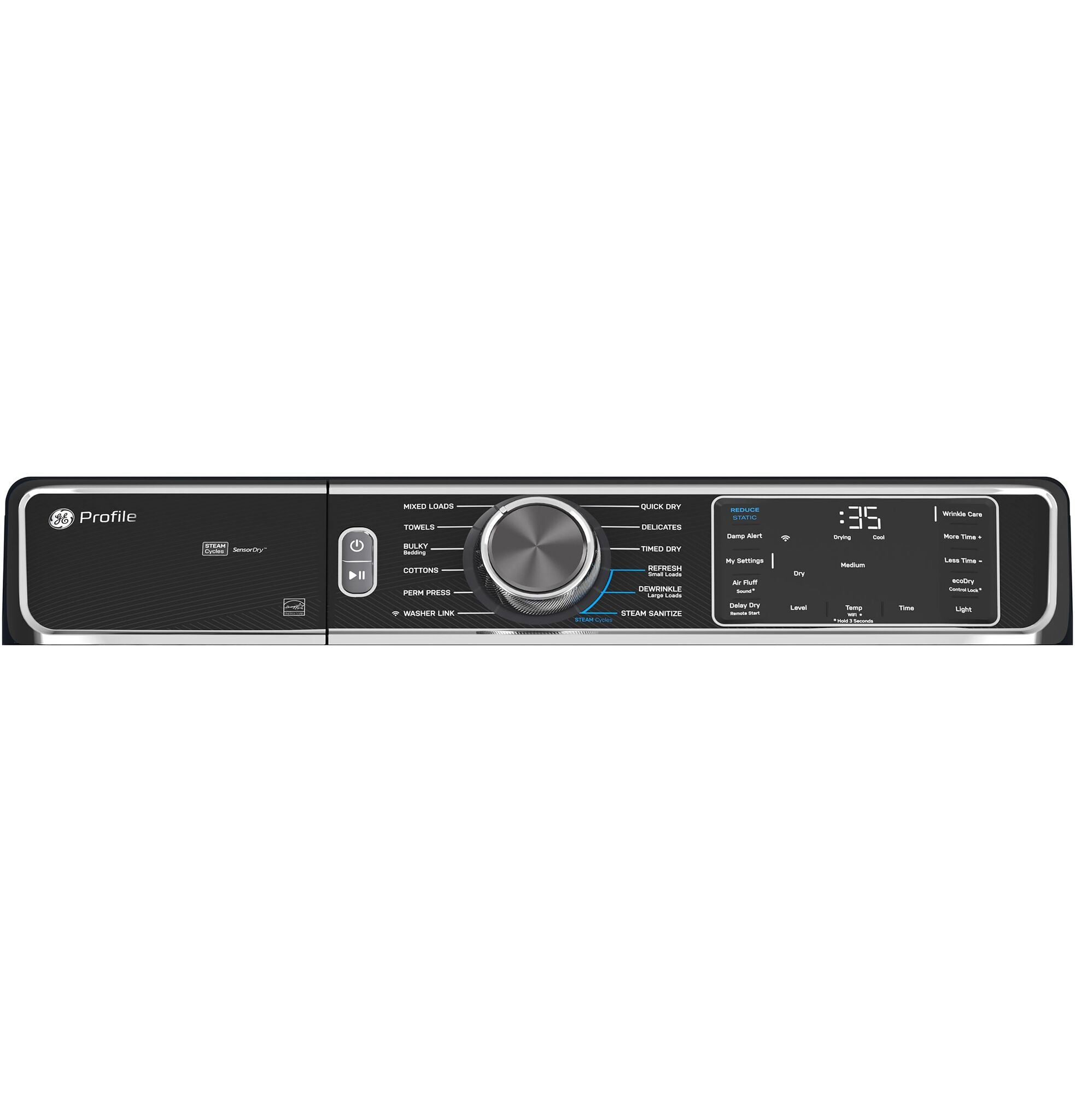 GE Profile Blue Sapphire Smart Steam Front Load Washer (6.1 Cu.Ft.) & Electric Dryer (7.8 Cu.Ft.) - PFW870SPVRS/PFD87ESPVRS