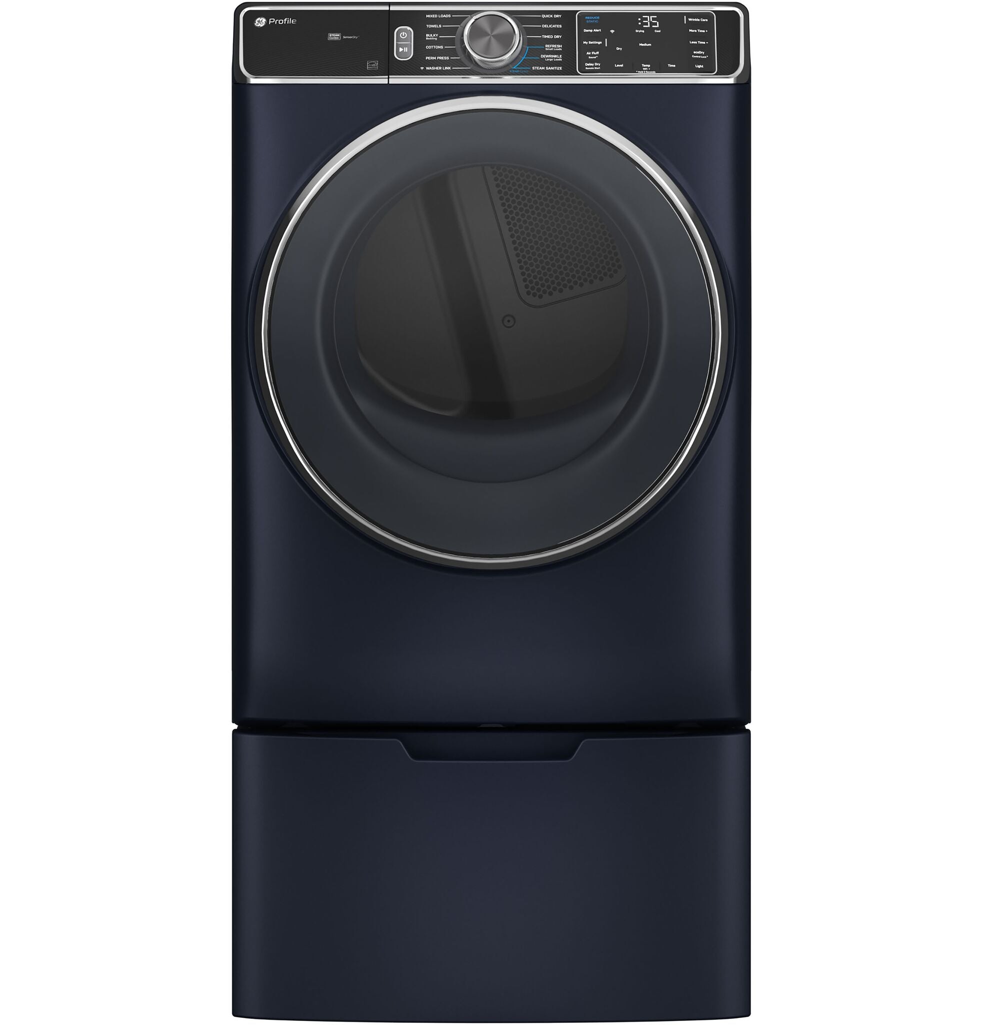 GE Profile Blue Sapphire Smart Steam Front Load Washer (6.1 Cu.Ft.) & Electric Dryer (7.8 Cu.Ft.) - PFW870SPVRS/PFD87ESPVRS