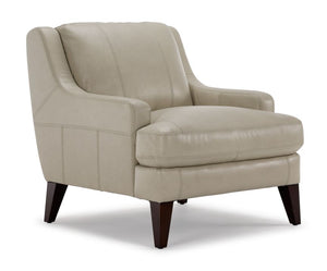 Gerald Leather Chair - Ivory