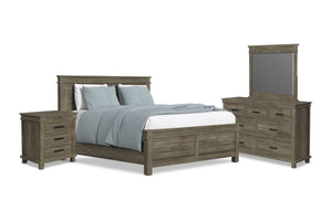 Glacier Point 6-Piece King Panel Bedroom Package - Greystone