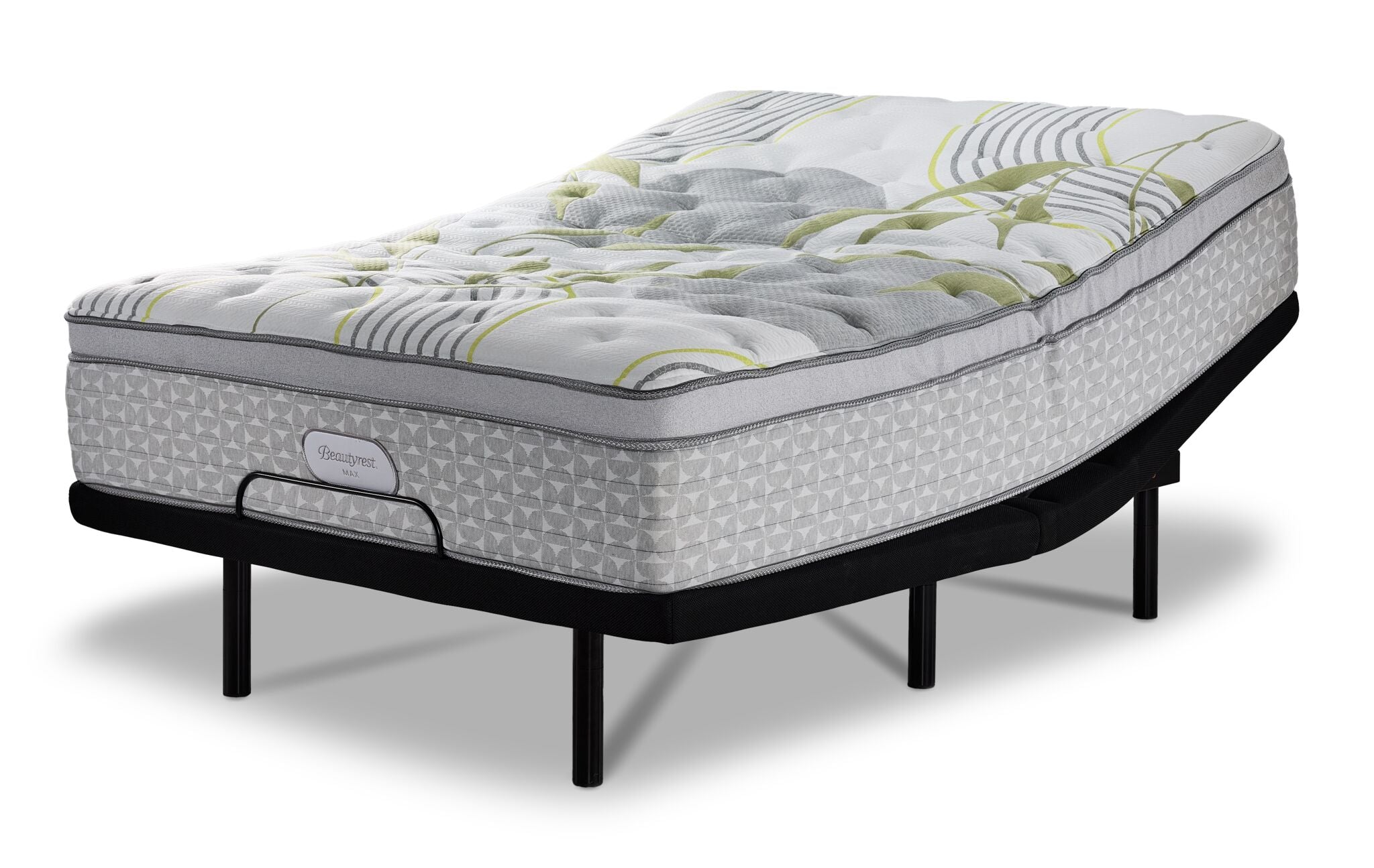 Beautyrest Max Glow Euro Top Medium Queen Mattress and L2 Motion Pro Adjustable Base