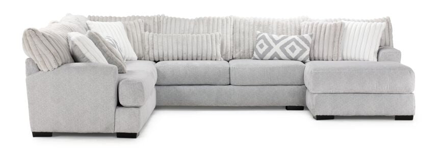 Haisley 3-Piece Sectional with Right-Facing Chaise - Grey