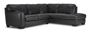 Halden Leather 2-Piece Sectional with Right Facing Chaise - Carbon Grey