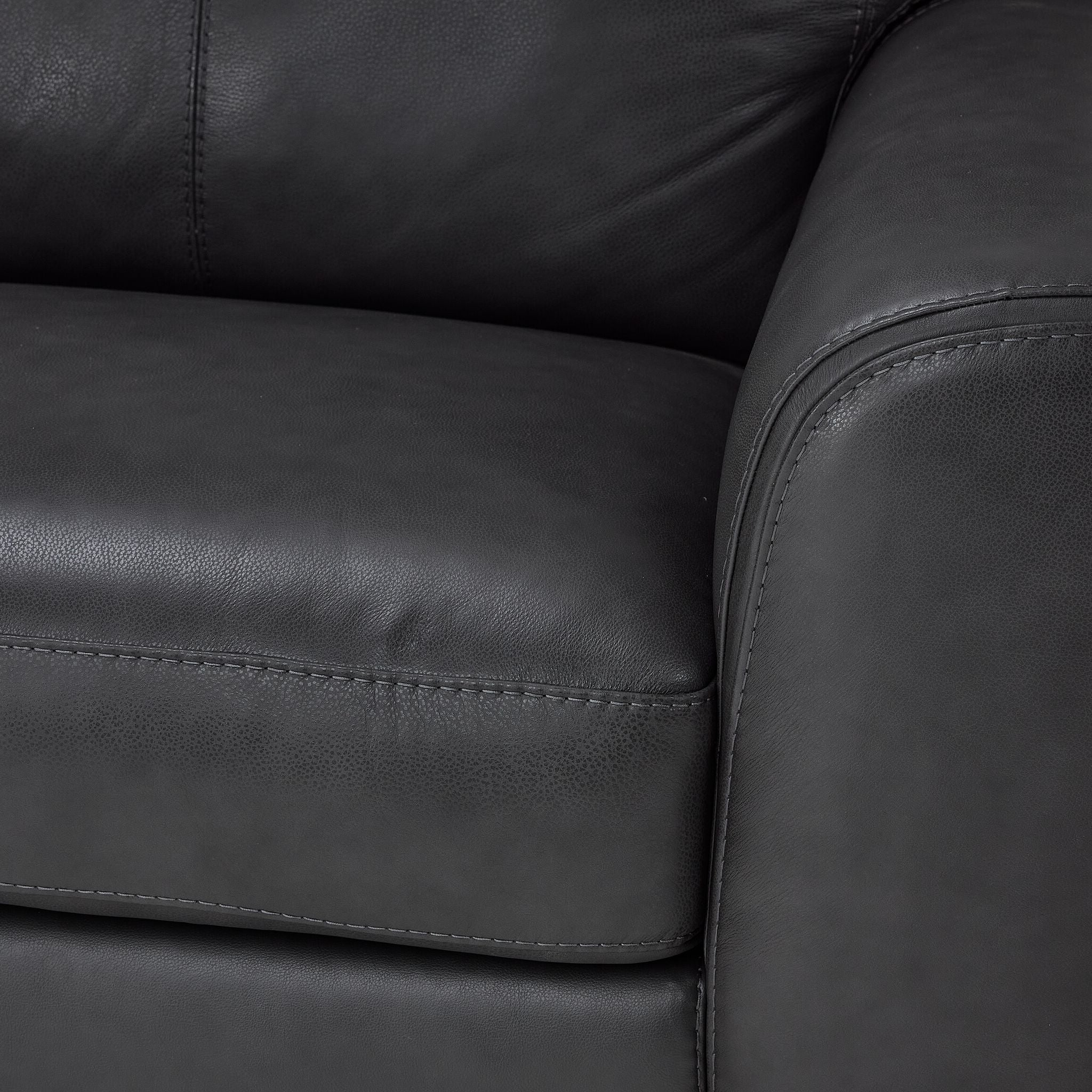 Halden Leather 2-Piece Sectional with Right Facing Chaise - Carbon Grey