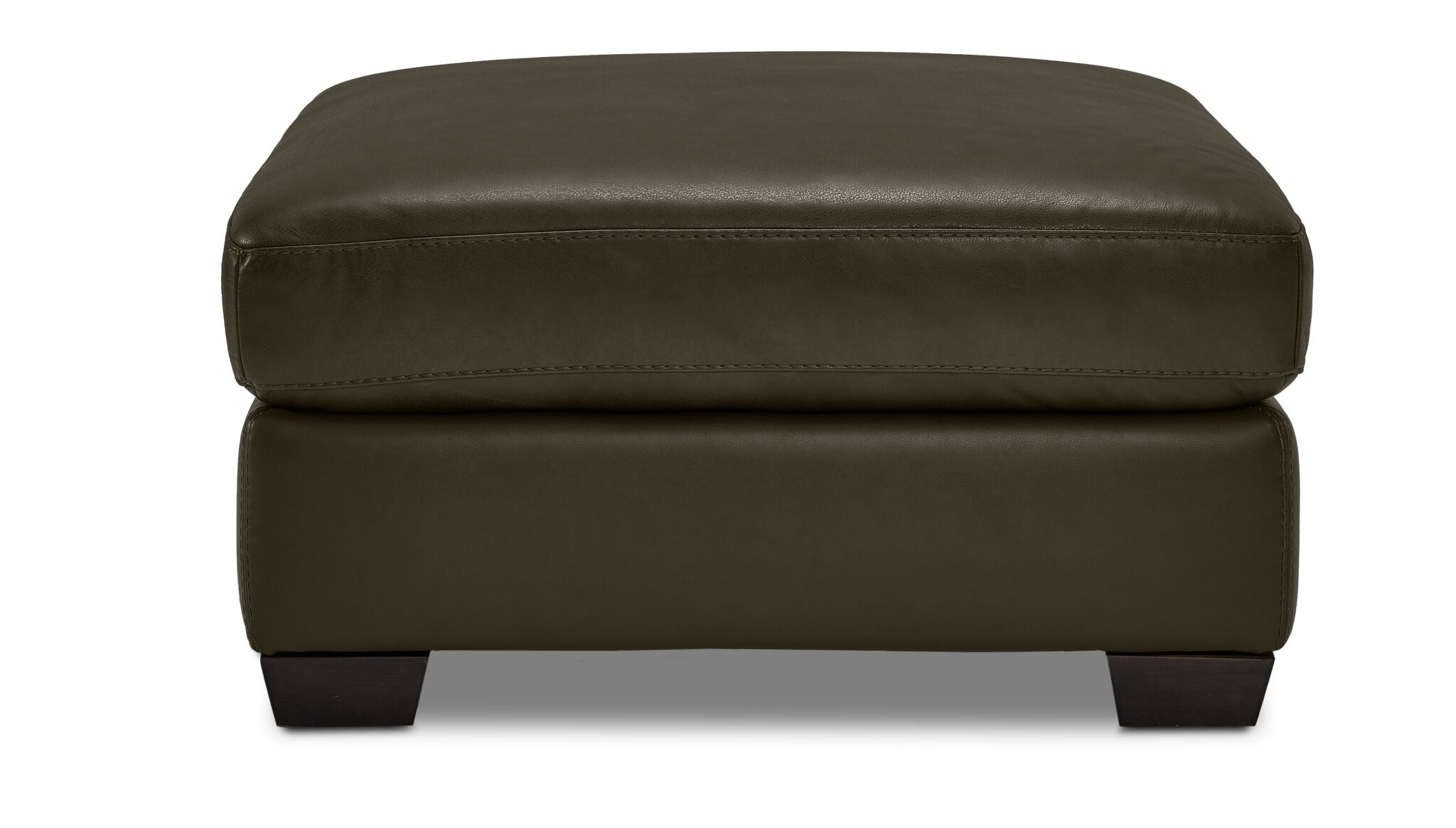 Halden Leather Ottoman - Forest Green