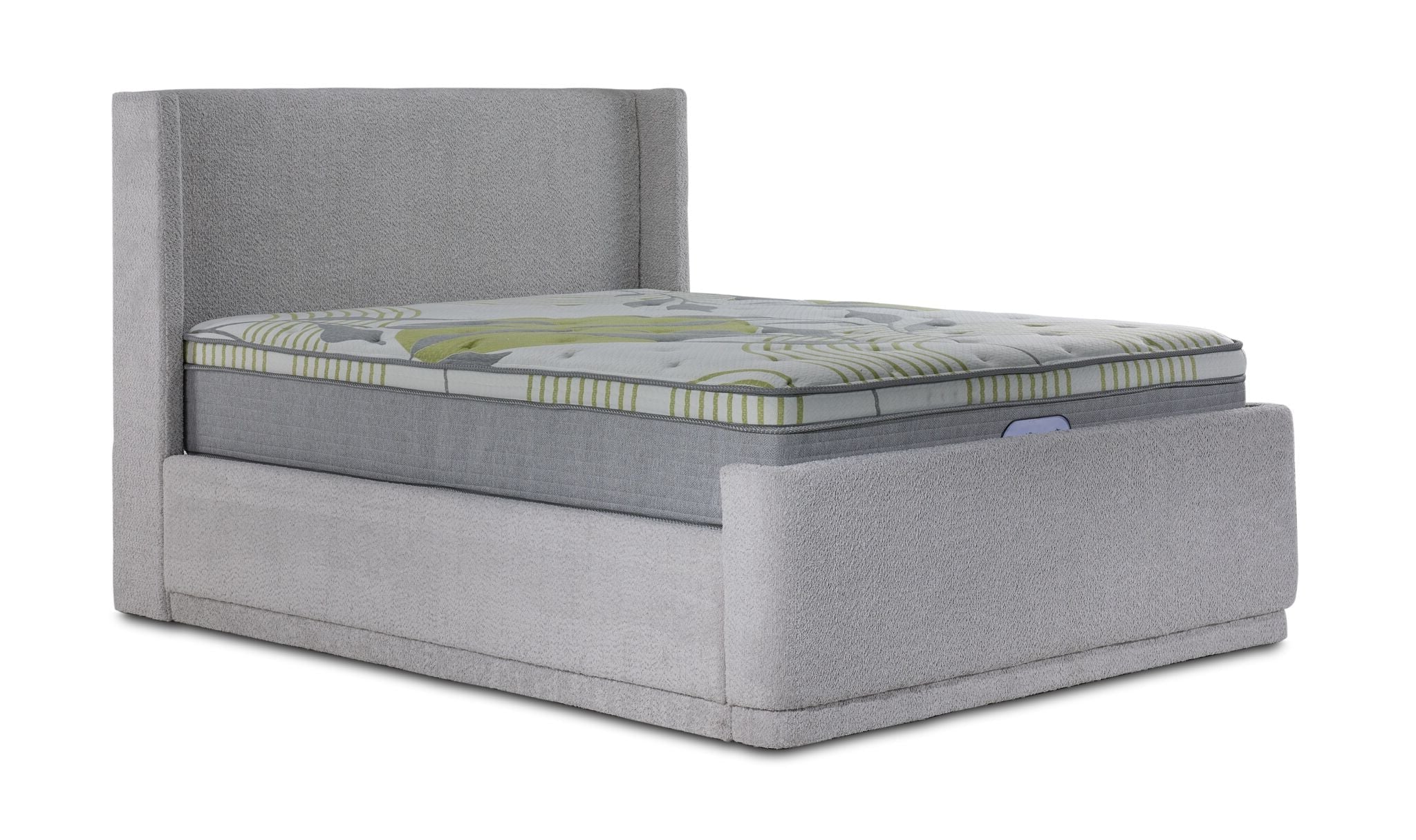 In Full Bloom - Hallie 3-Piece Full Upholstered Bed - Light Grey