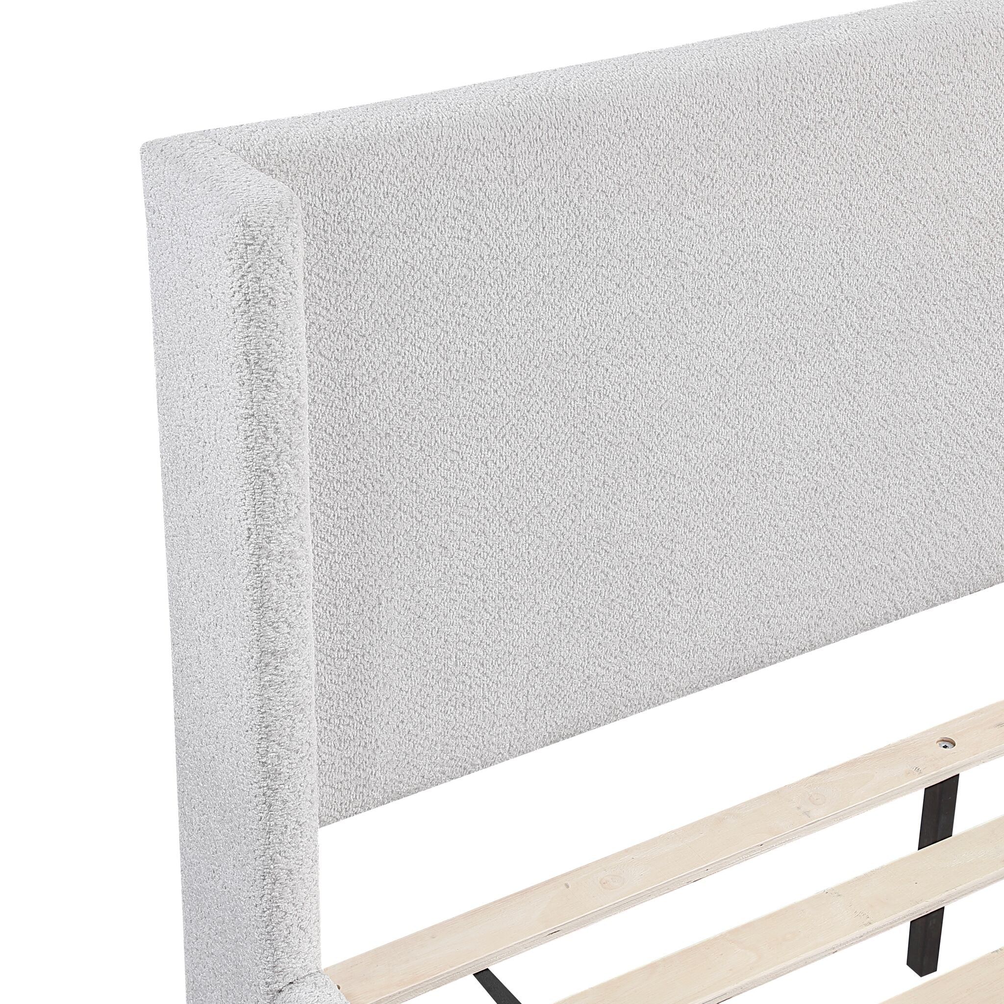 Hallie 3-Piece Full Upholstered Bed - Light Grey