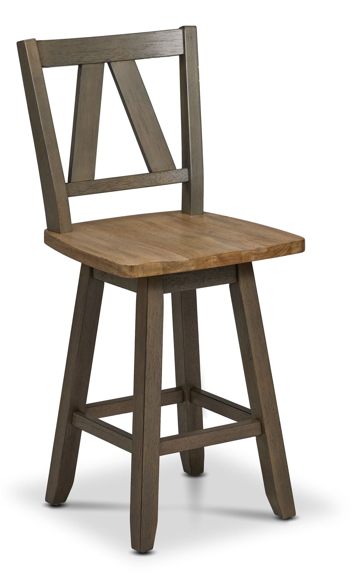 Harvest Ridge 7-Piece Counter Height Dining Set - Grey, Sandstone, swivel chair with wood seat and geometric open back
