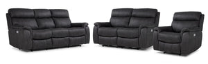 Haven Dual Power Reclining Sofa, Loveseat and Recliner Set - Grey