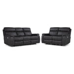 Haven Dual Power Reclining Sofa and Loveseat Set - Grey