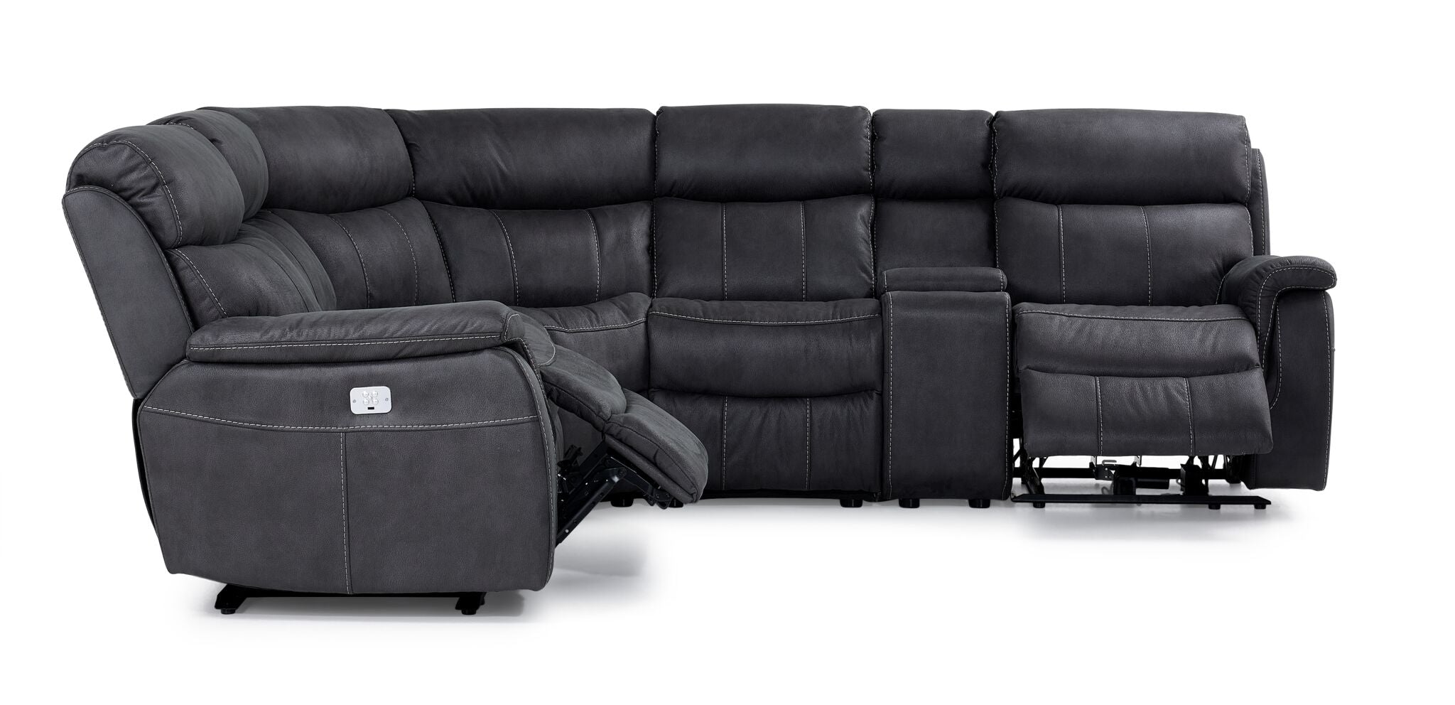Haven 6-Piece Dual Power Reclining Sectional - Grey