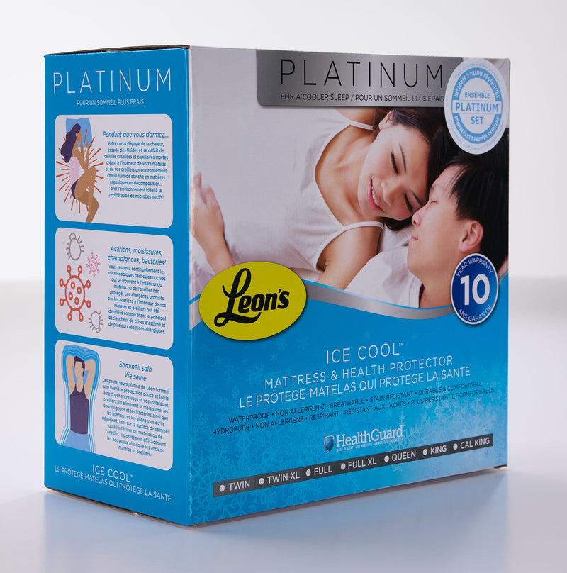 Platinum Twin Health Guard & Pillow Protector Set Ice Cool Leon's