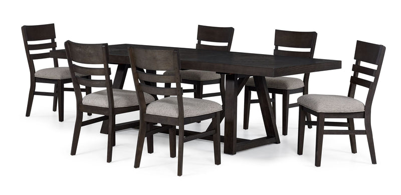 Hearst 7-Piece Extendable Trestle Dining Set - Dark Oak | Leon's