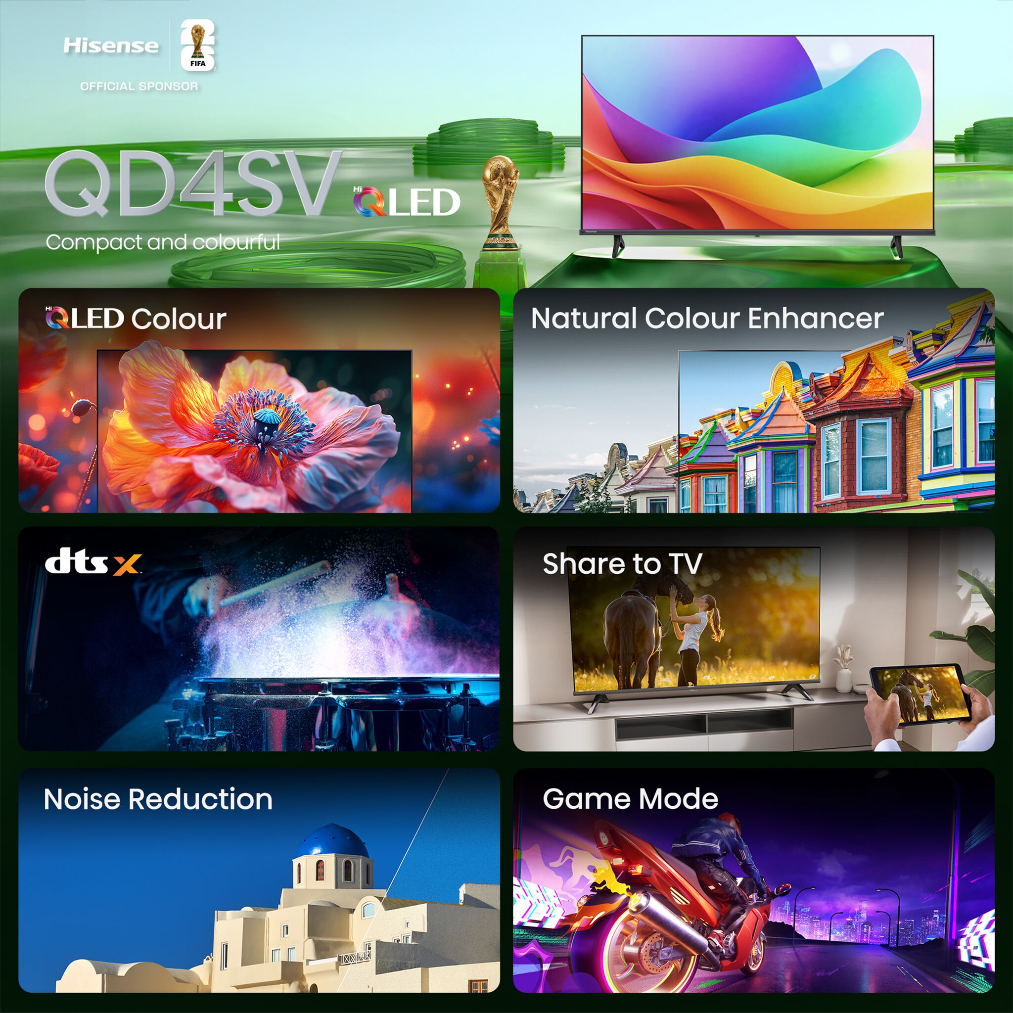 Hisense 32" QLED HD-Smart VIDAA TV - 32QD4SV--