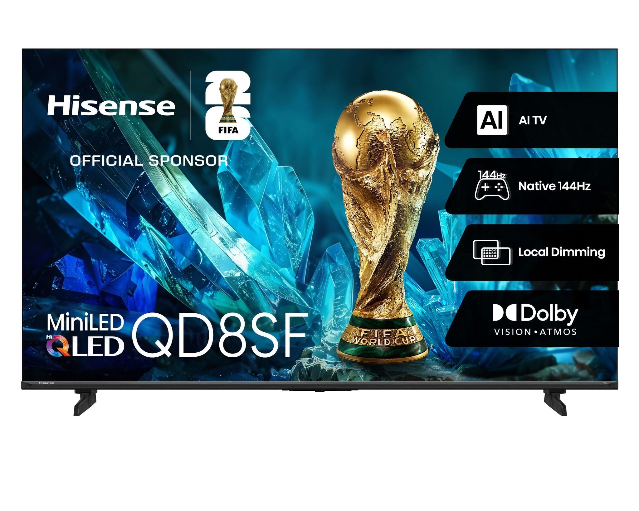 Hisense 55" QLED Mini-LED AI TV 144Hz - Fire TV - 55QD8SF--