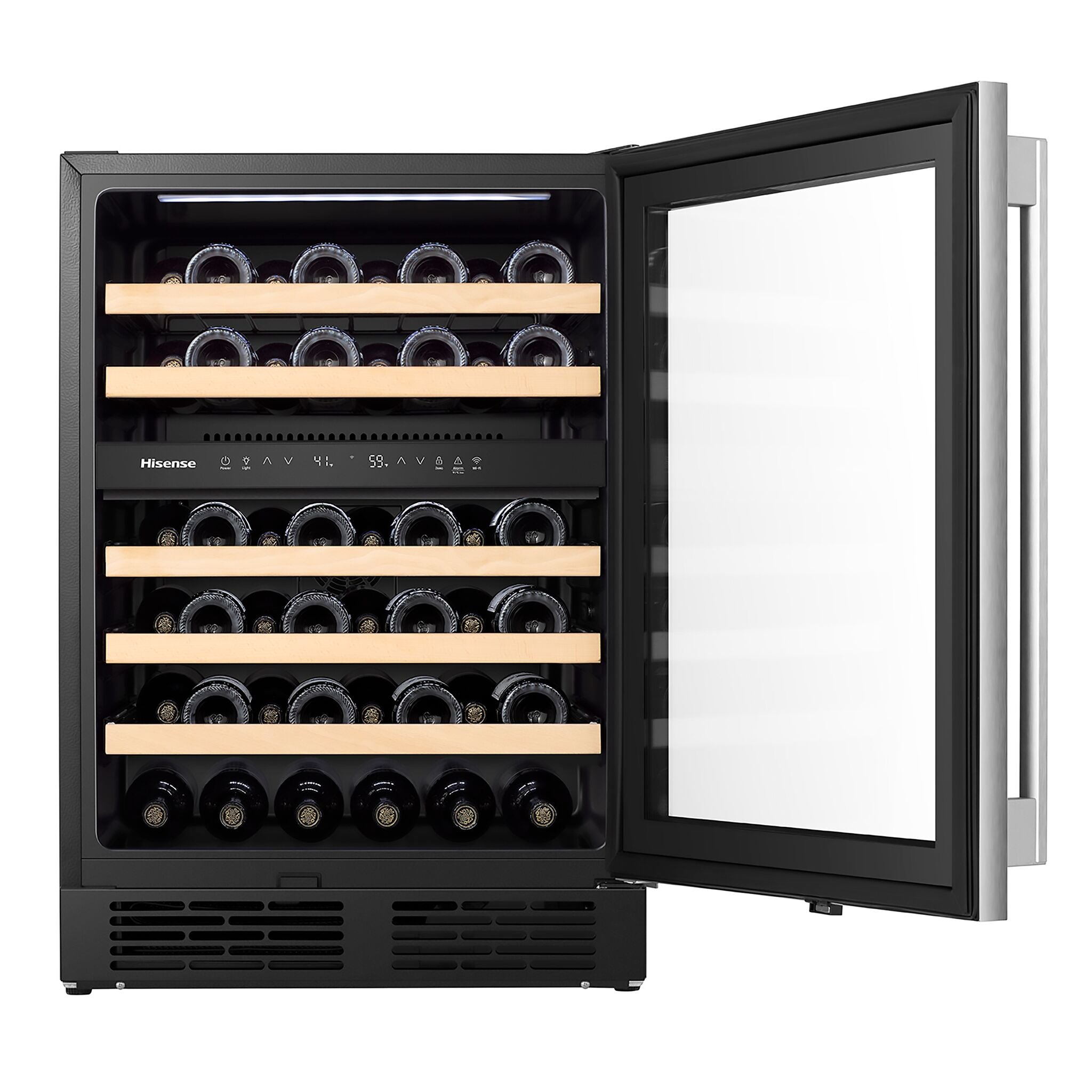 Hisense Stainless Steel Smart 46-Bottle Dual Zone Wine Cooler (4.9 cu.ft.) - HWD046N6SS