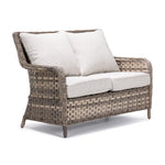 Isla Outdoor Loveseat with Cocktail Table - Grey, Beige