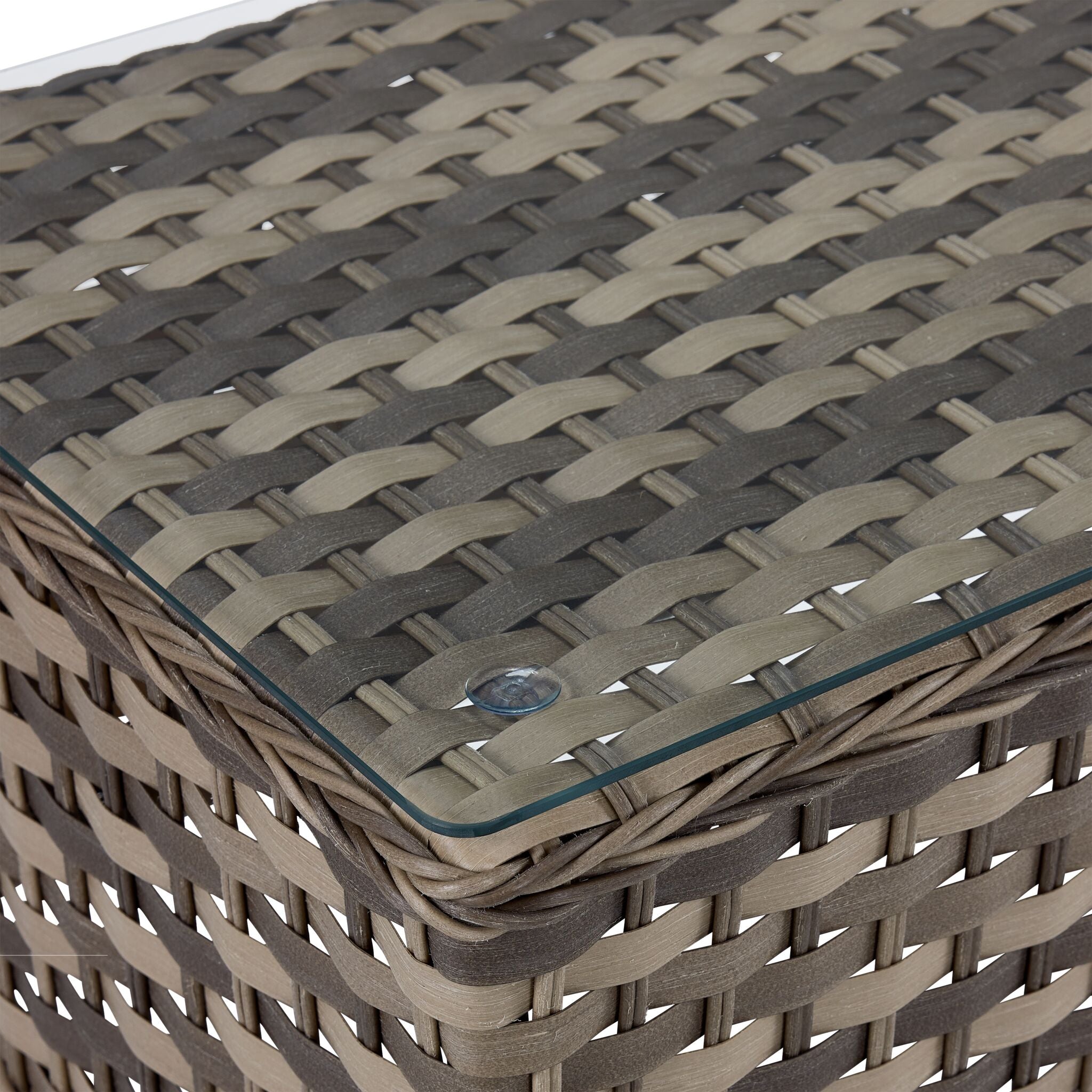 Isla Outdoor Loveseat with Cocktail Table - Grey, Beige