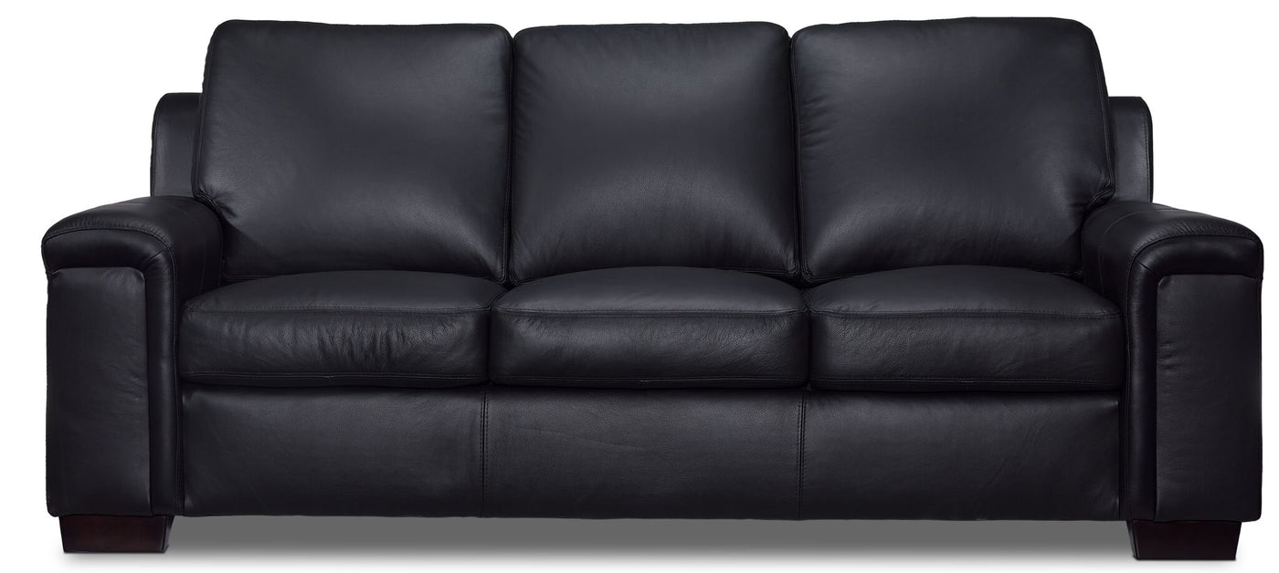 Icon Leather Sofa - Black