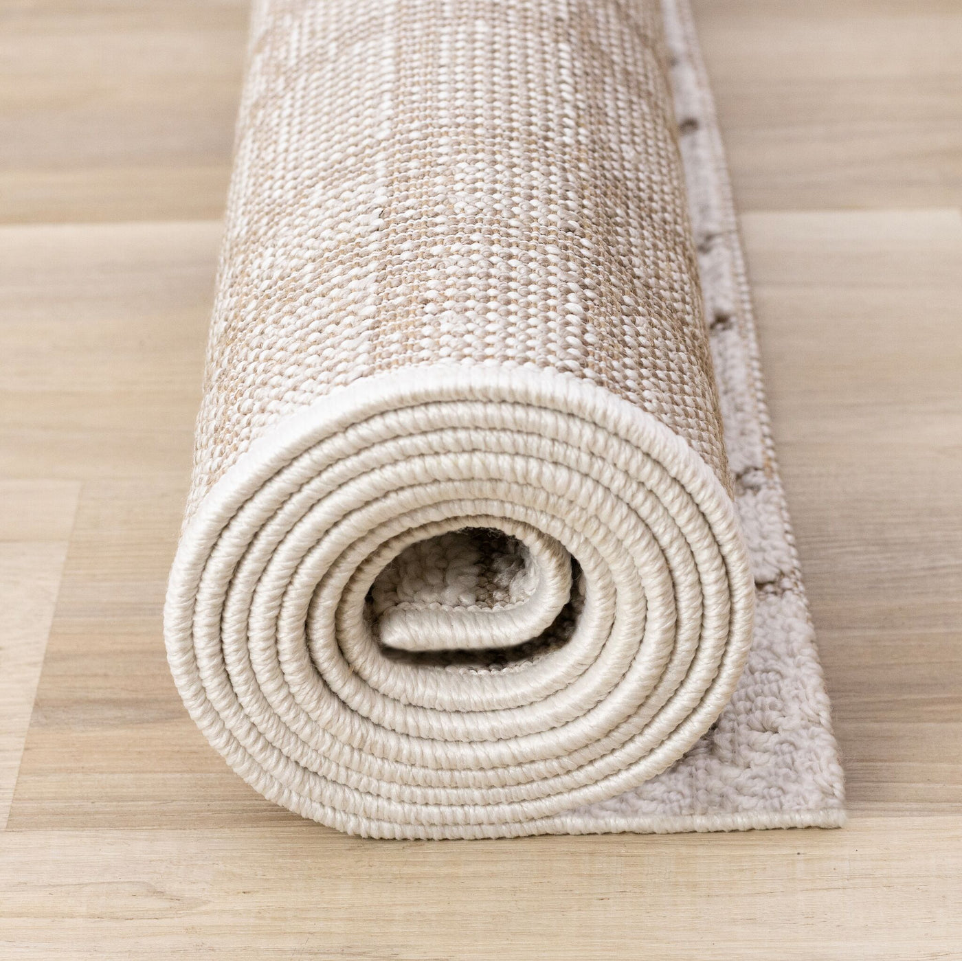 Woven Balance 5'3" x 7'7" Intricate Grid Design Area Rug - White, Taupe