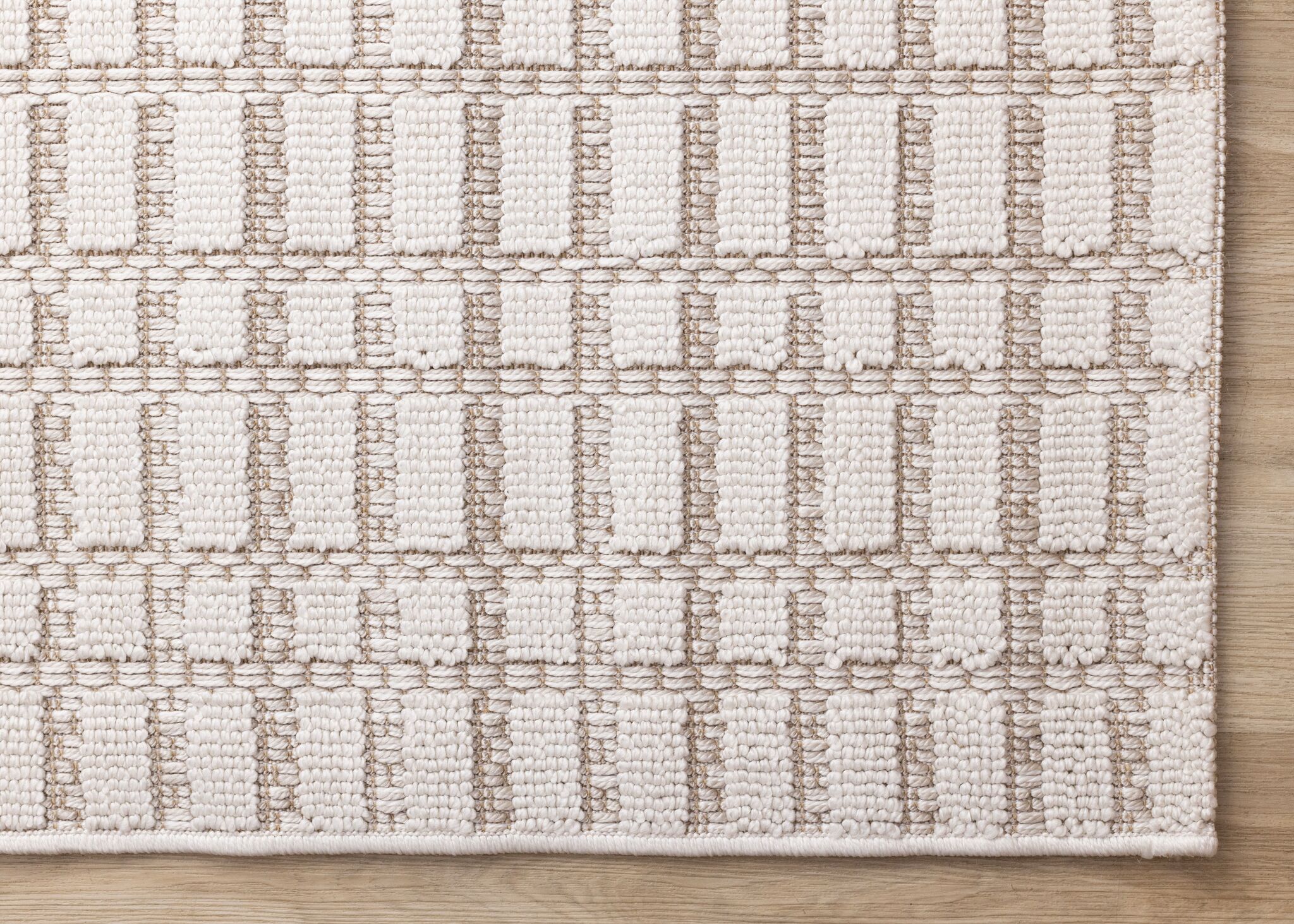 Woven Balance 7'10" x 10'6" Intricate Grid Design Area Rug - White, Taupe