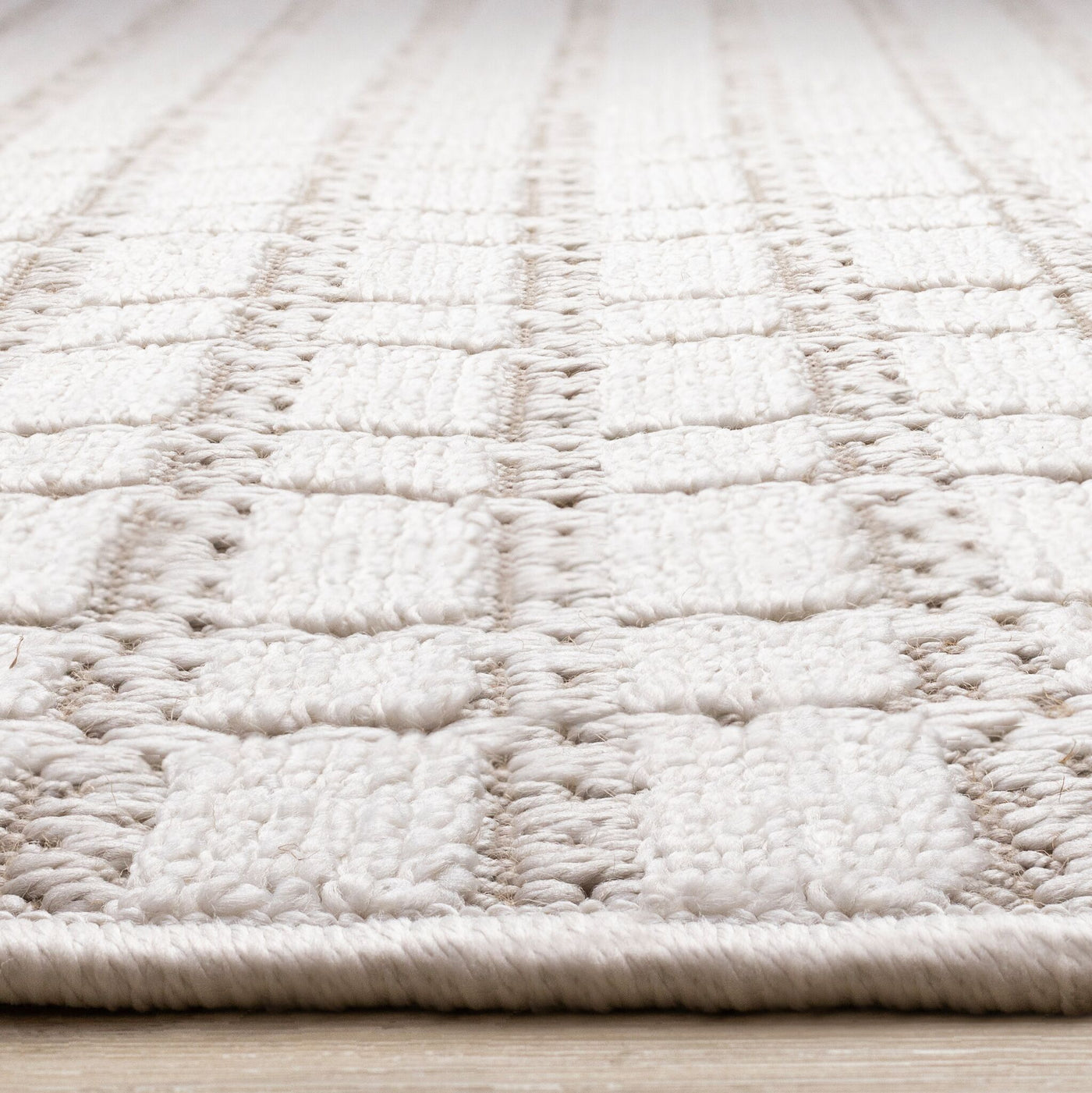 Woven Balance 7'10" x 10'6" Intricate Grid Design Area Rug - White, Taupe