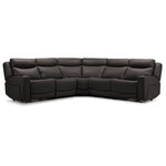 Jackson Leather 5-Piece Power Reclining Sectional with Heat and Massage - Charcoal