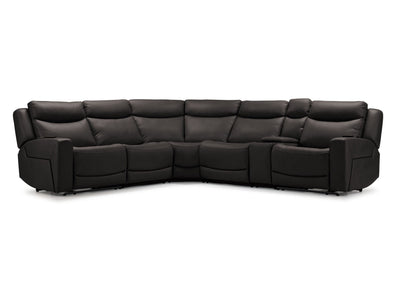 Jackson Leather 6-Piece Power Reclining Sectional with Heat and Massage - Charcoal