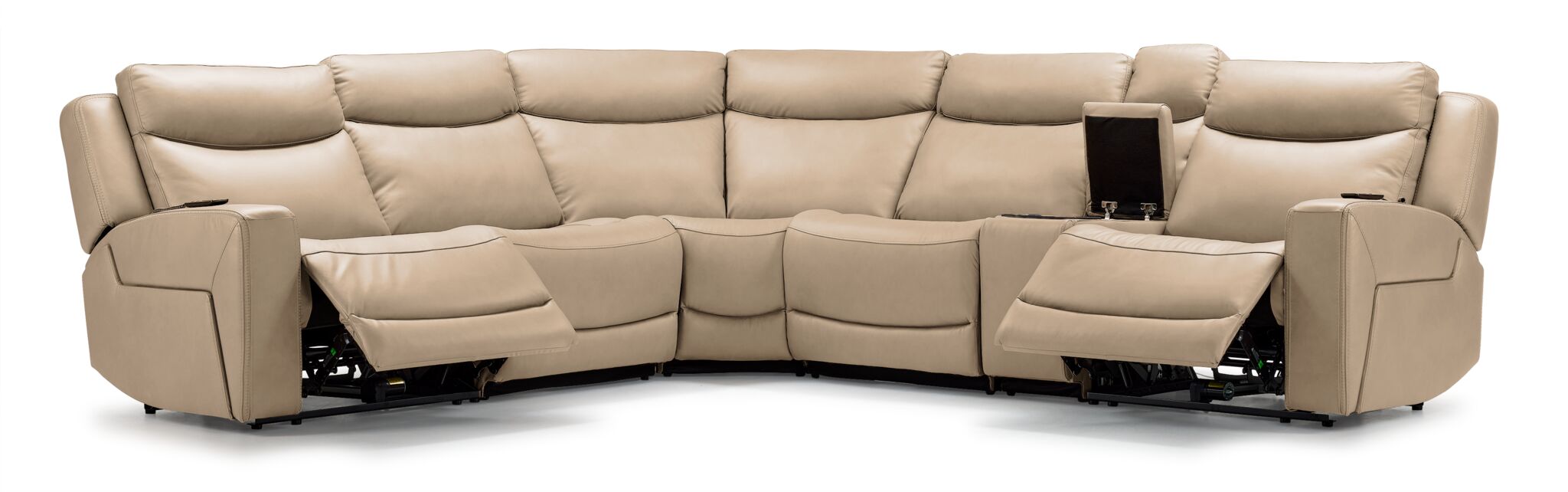 Jackson Leather 6-Piece Power Reclining Sectional with Heat and Massage - Pristine