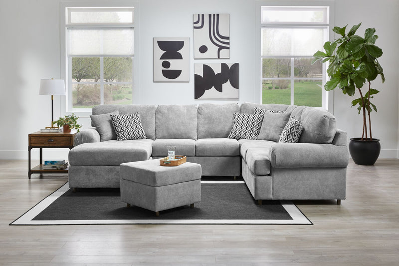Jupiter 4 Piece Sectional with Left Facing Chaise Ash Grey
