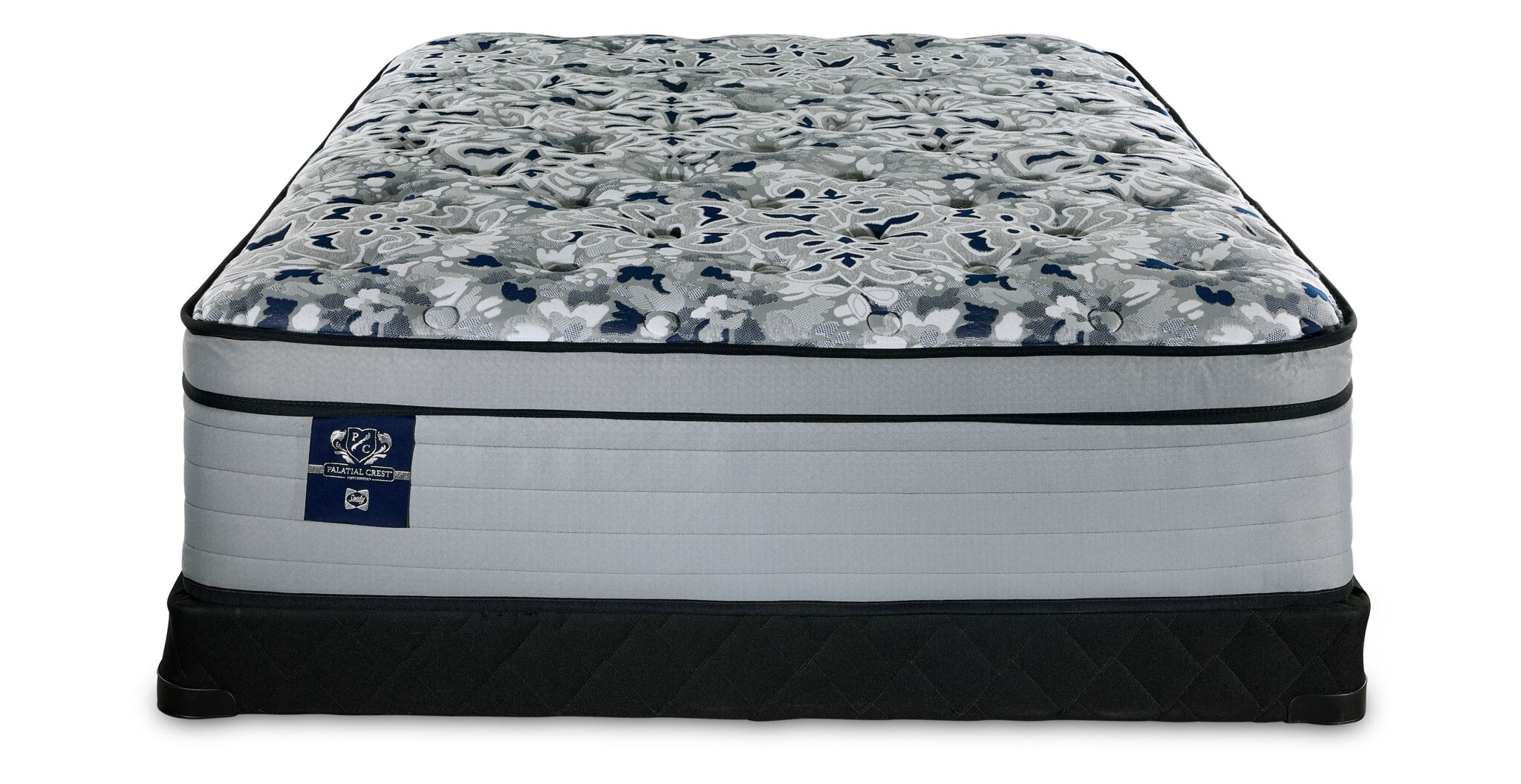 Sealy Posturepedic® Palatial Crest® Tenley II Medium Eurotop Queen Mattress and Low Profile Boxspring Set
